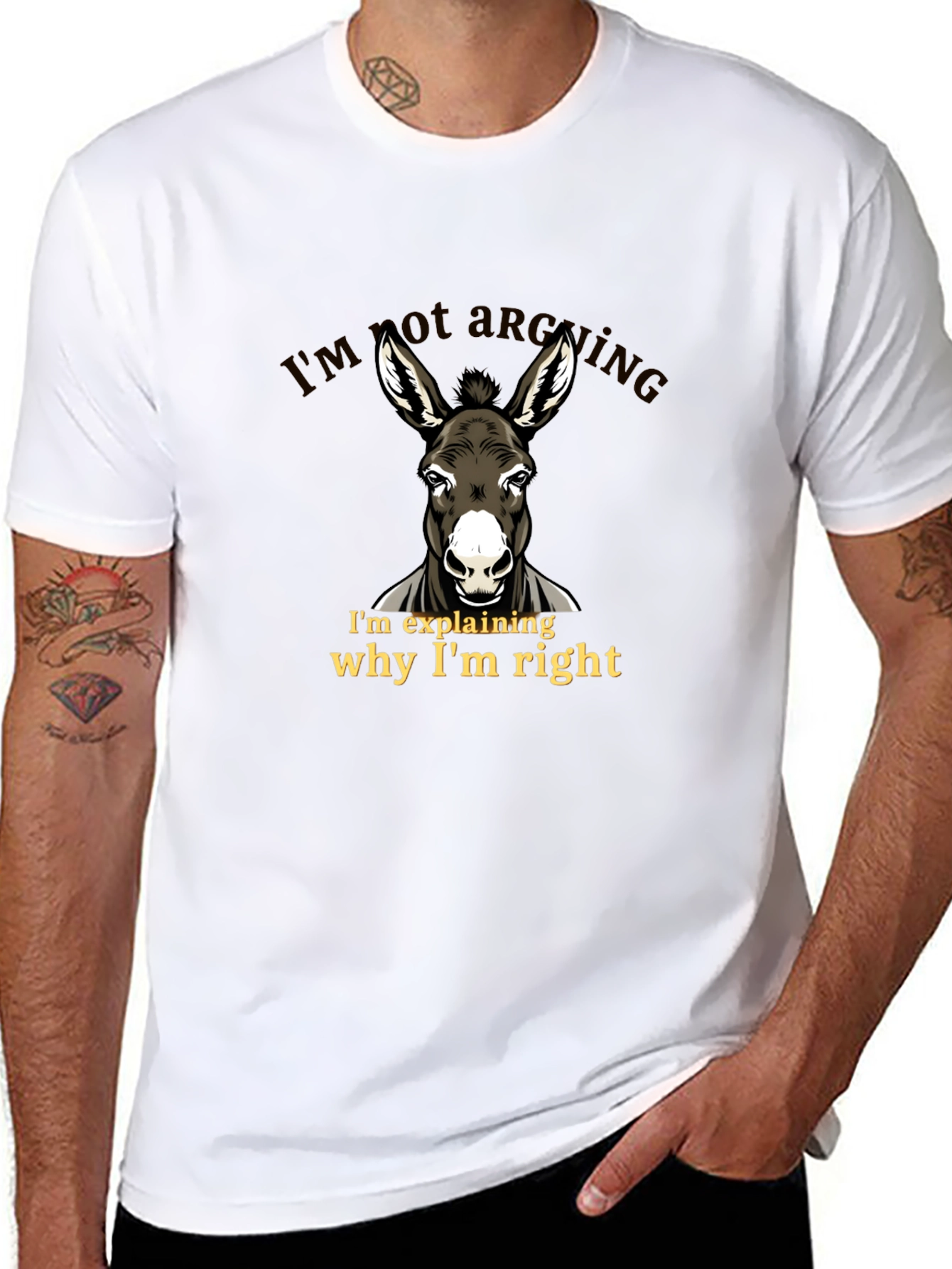 Funny Donkey T-Shirt - Im Not Arguing