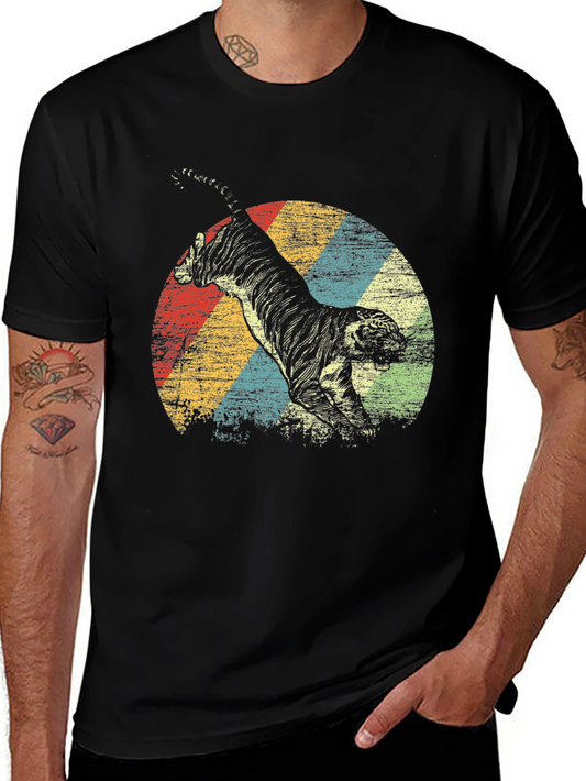 Vintage Tiger Graphic Tee - Black