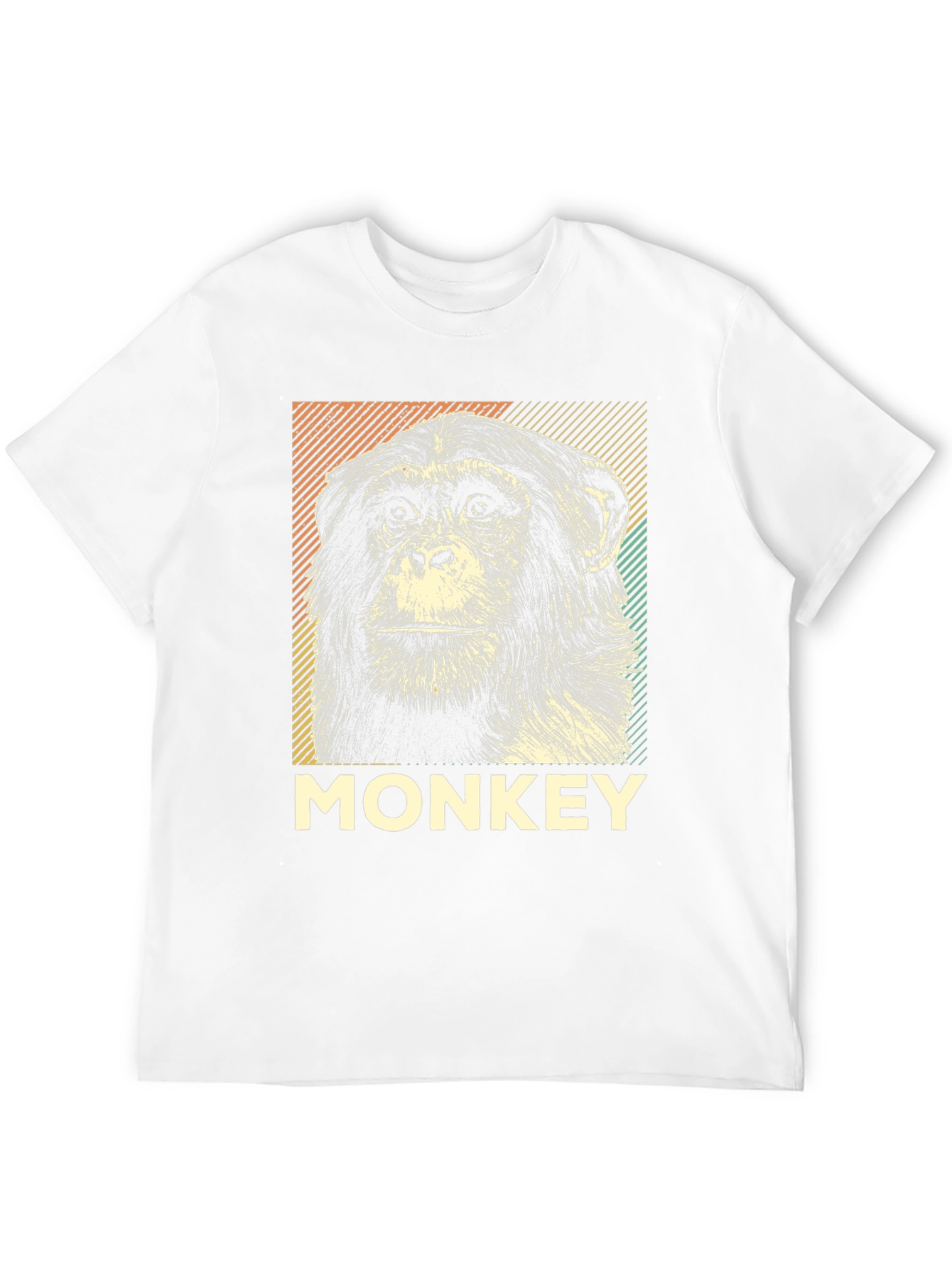 Retro Monkey Graphic Tee - Black Cotton T-Shirt