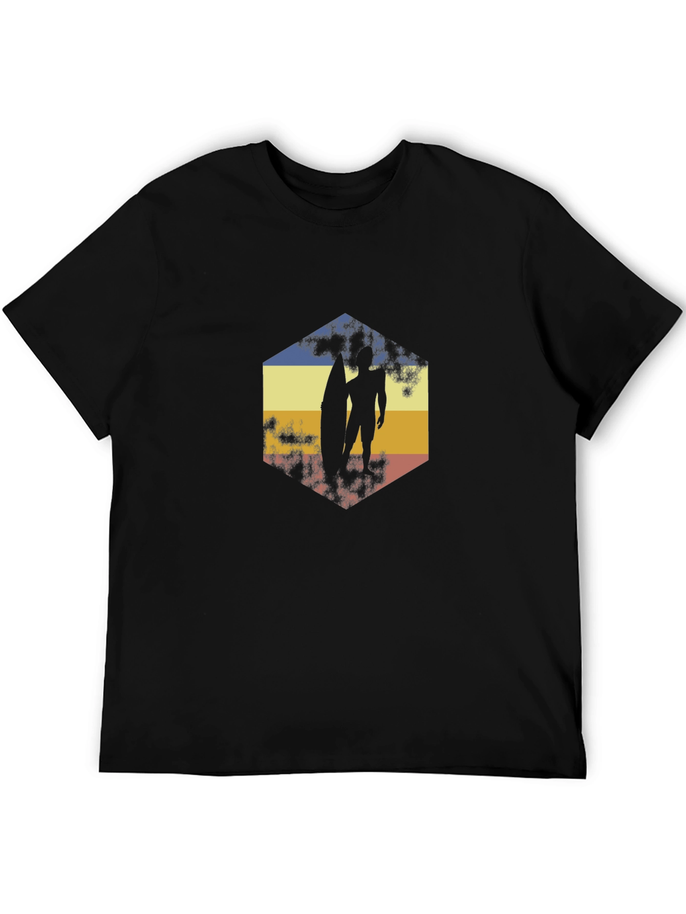 Retro Surfer Graphic Tee - Classic Black T-Shirt