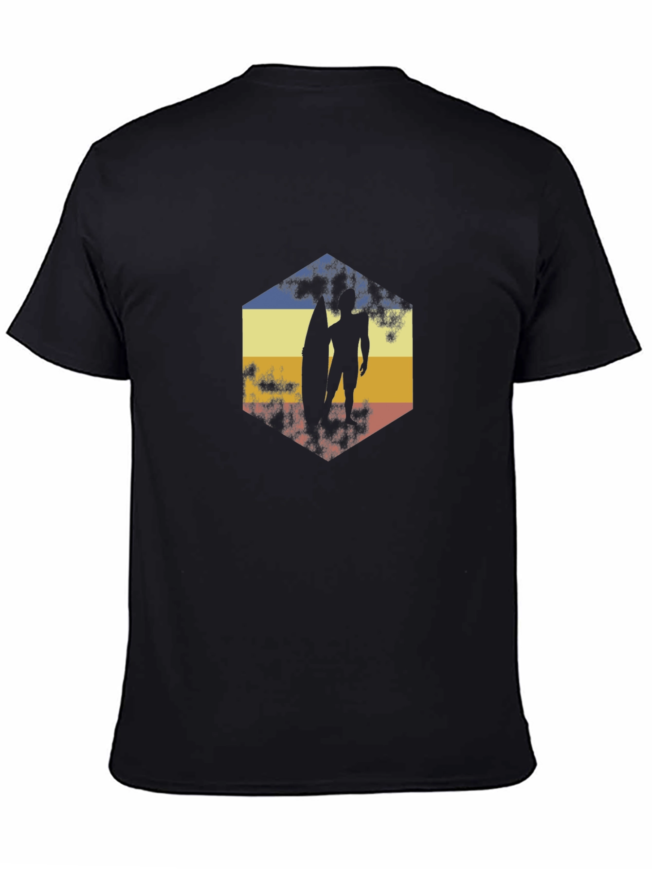 Retro Surfer Graphic Tee - Classic Black T-Shirt
