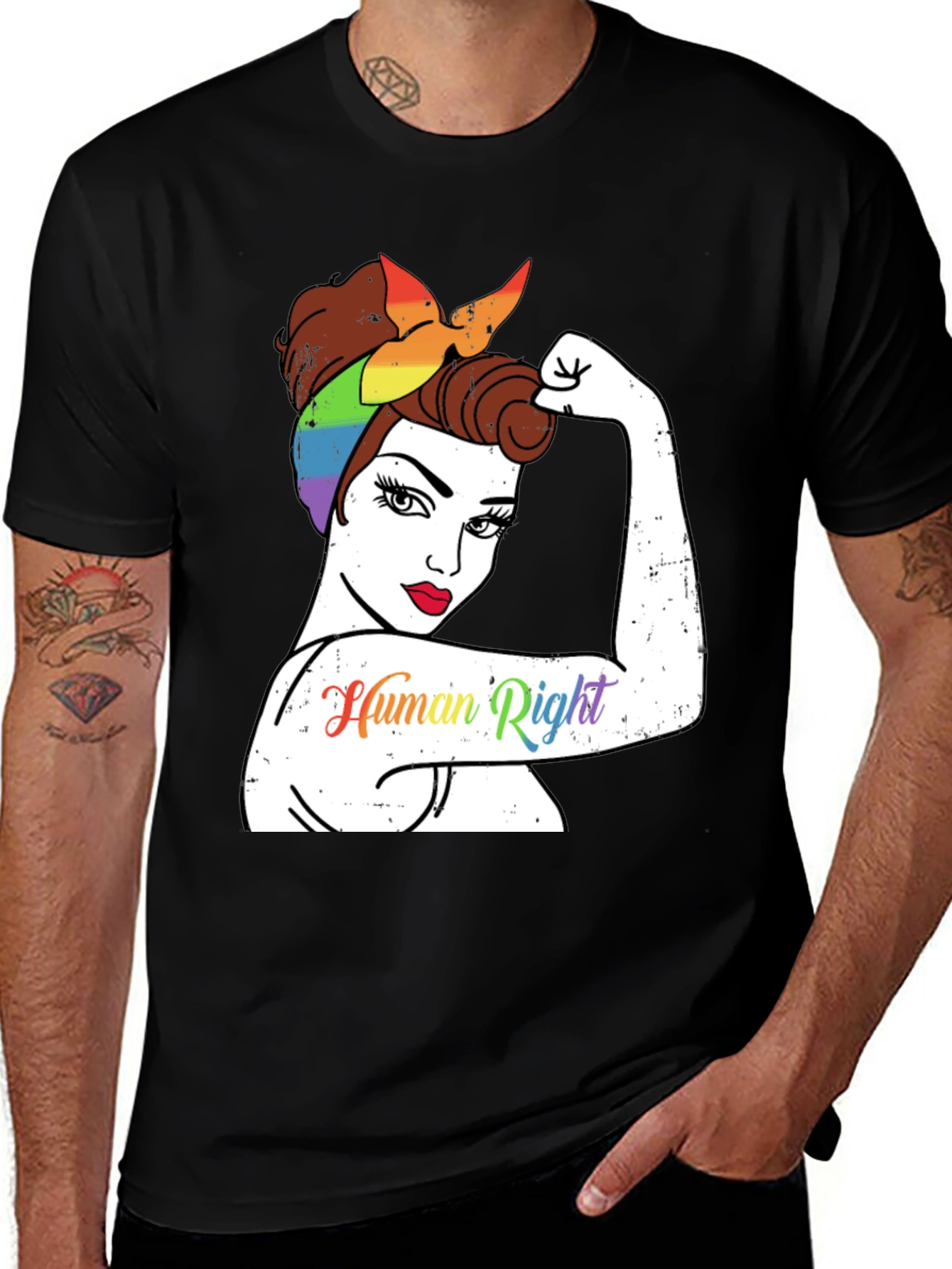 Feminist Human Rights Rainbow Bandana T-Shirt