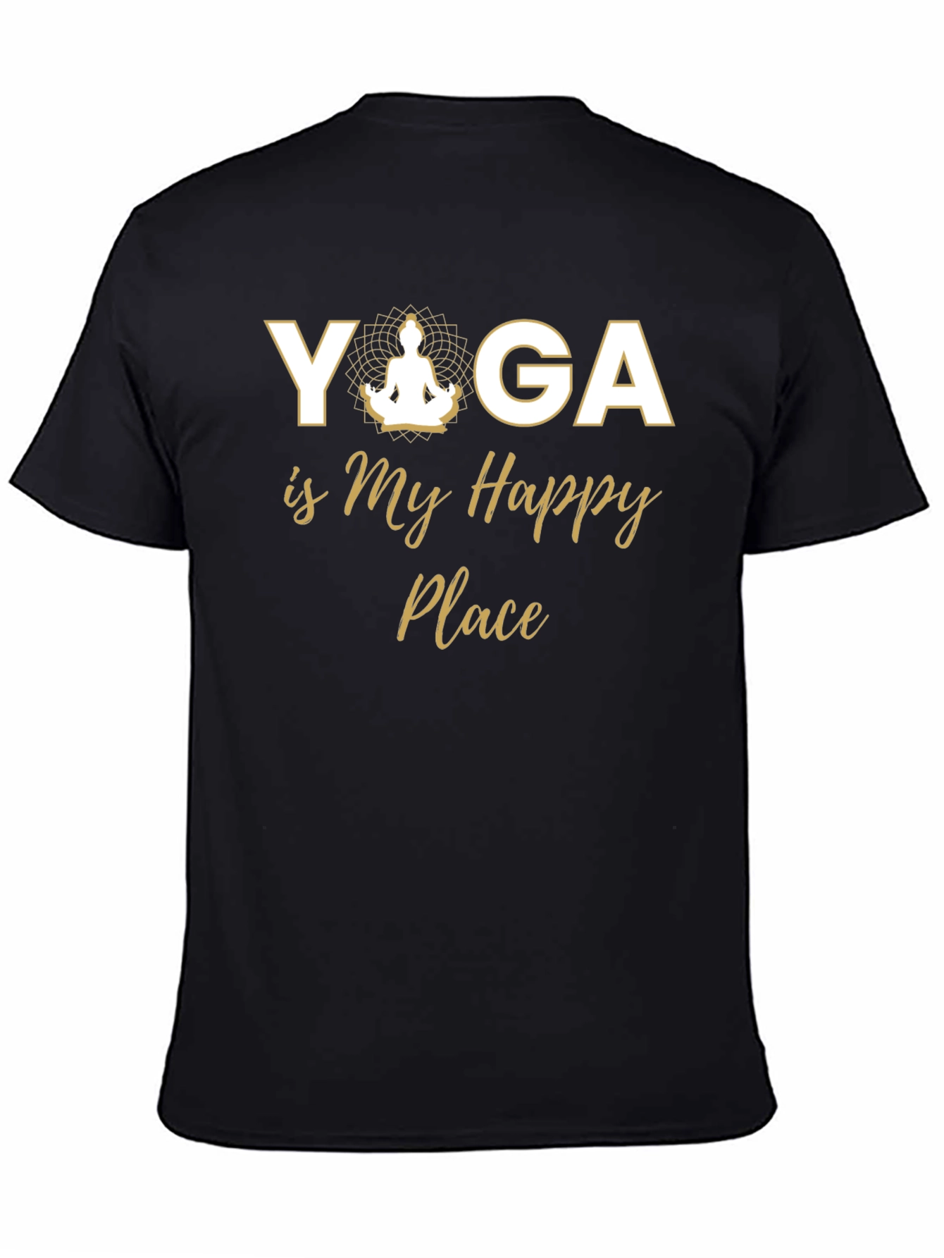 Yoga is My Happy Place Black T-Shirt