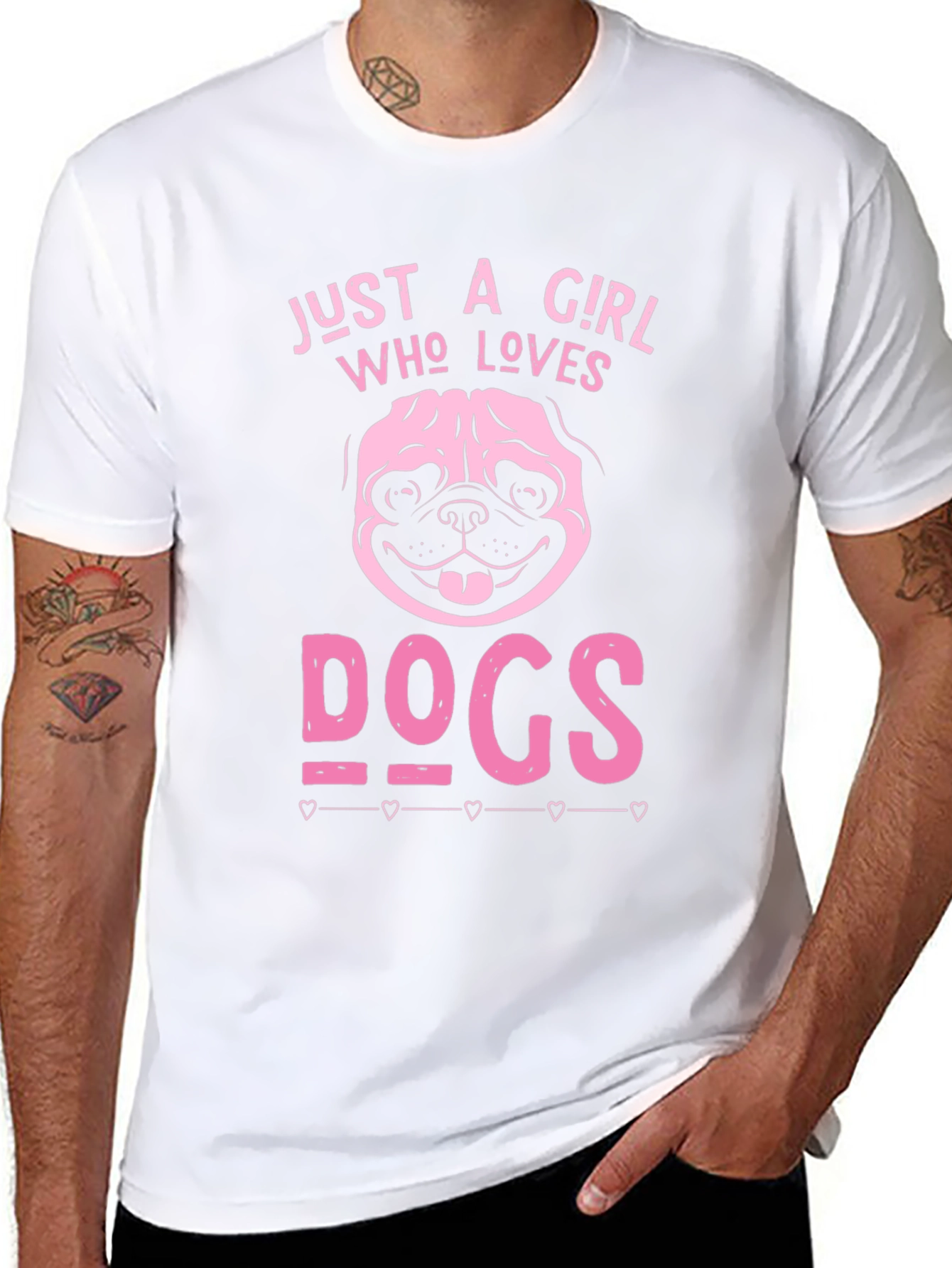 Just A Girl Who Loves Dogs Black T-Shirt