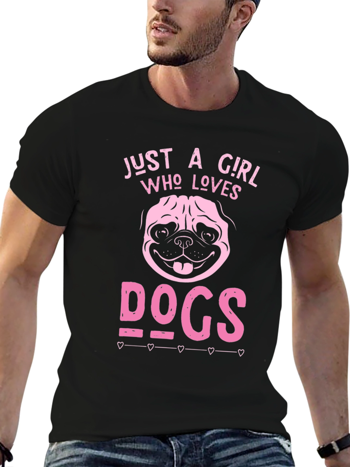 Just A Girl Who Loves Dogs Black T-Shirt