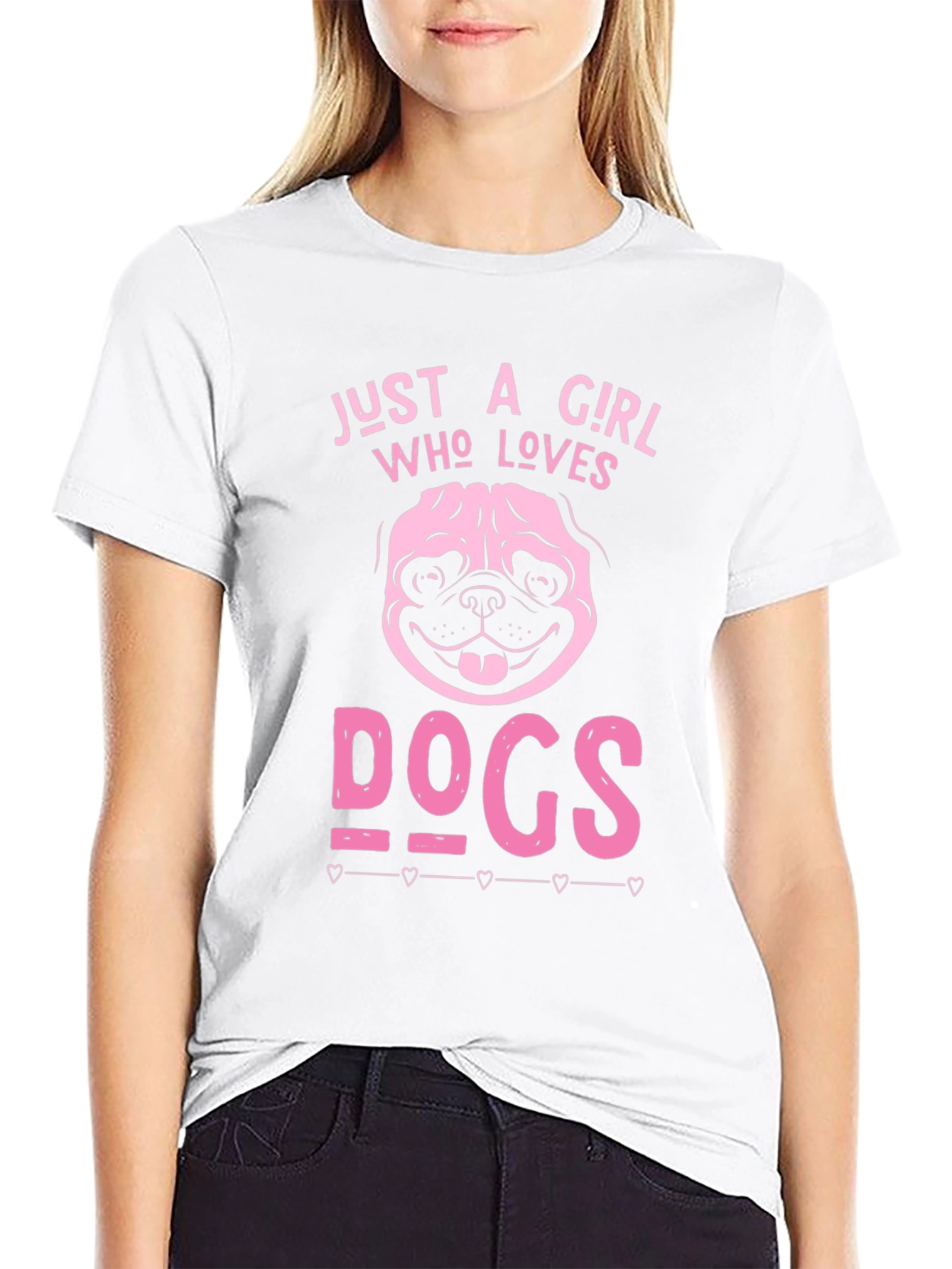 Just A Girl Who Loves Dogs Black T-Shirt
