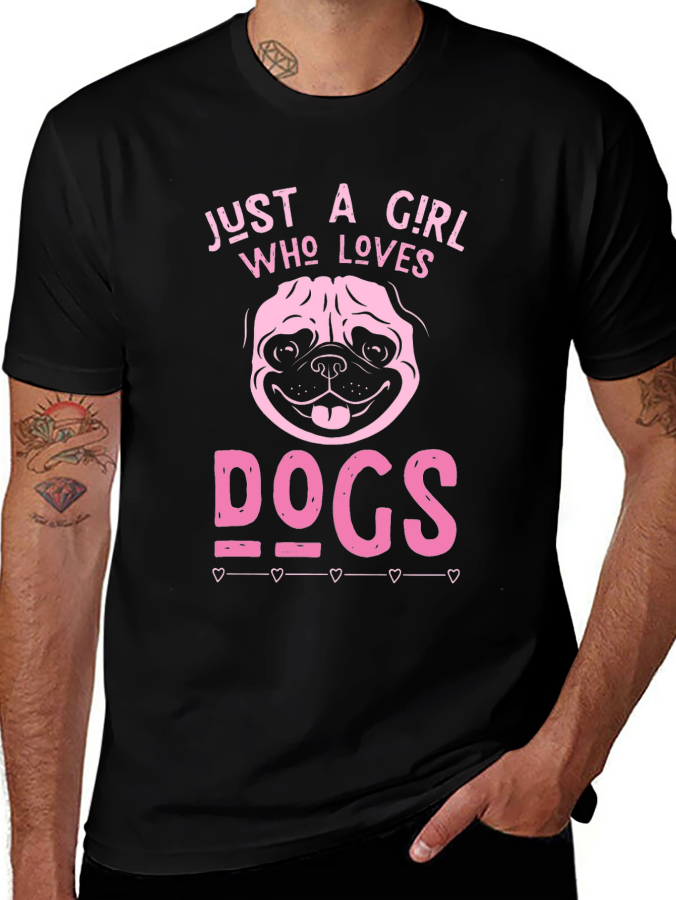 Just A Girl Who Loves Dogs Black T-Shirt