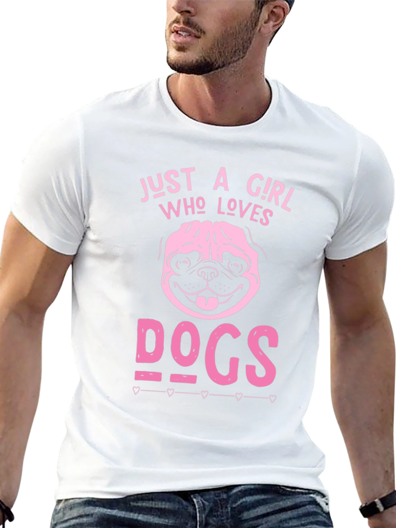 Just A Girl Who Loves Dogs Black T-Shirt