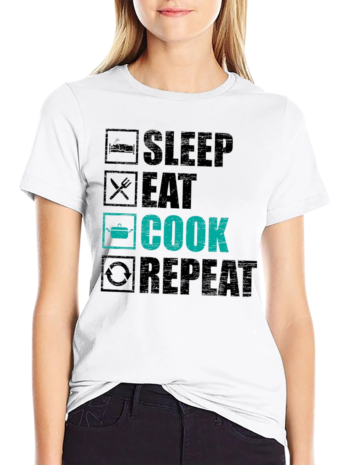 Sleep Eat Cook Repeat Graphic Tee
