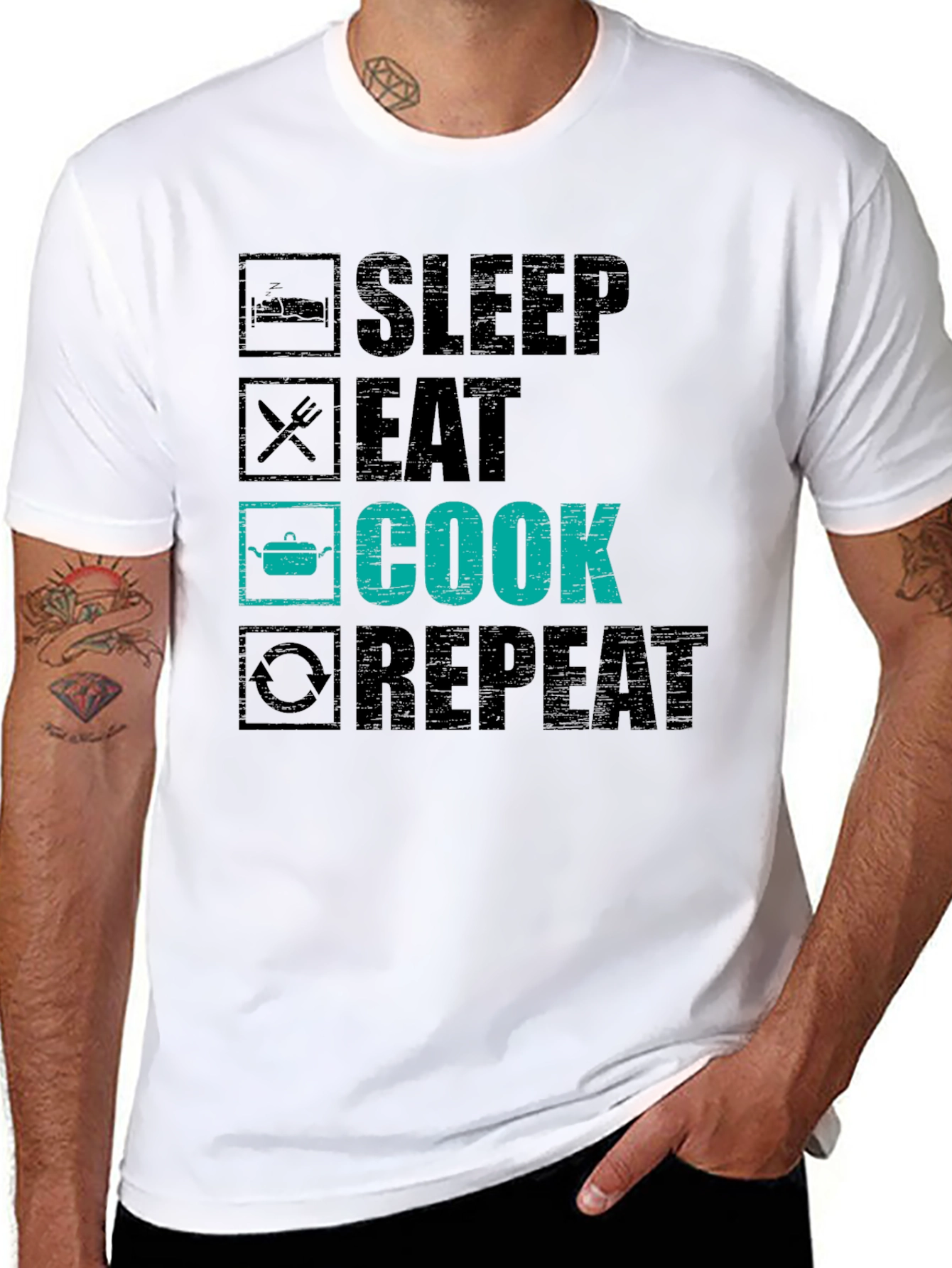 Sleep Eat Cook Repeat Graphic Tee