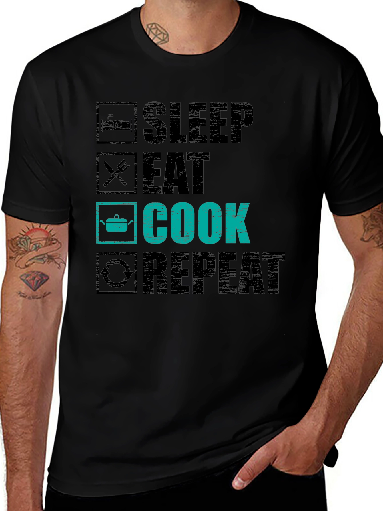 Sleep Eat Cook Repeat Graphic Tee