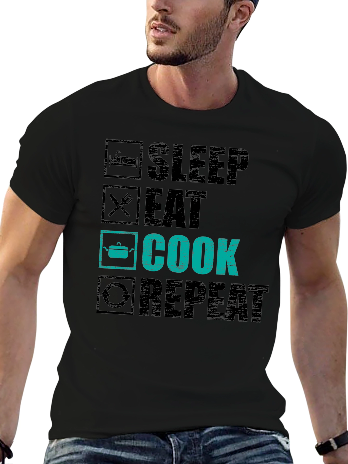 Sleep Eat Cook Repeat Graphic Tee
