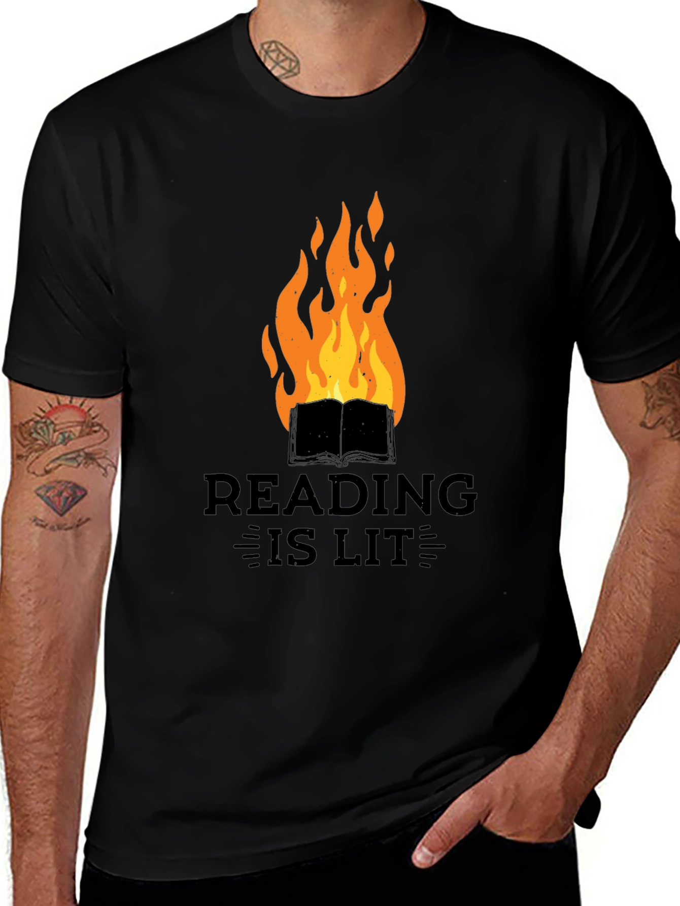 Reading Is Lit Graphic Tee - Book Lover T-Shirt
