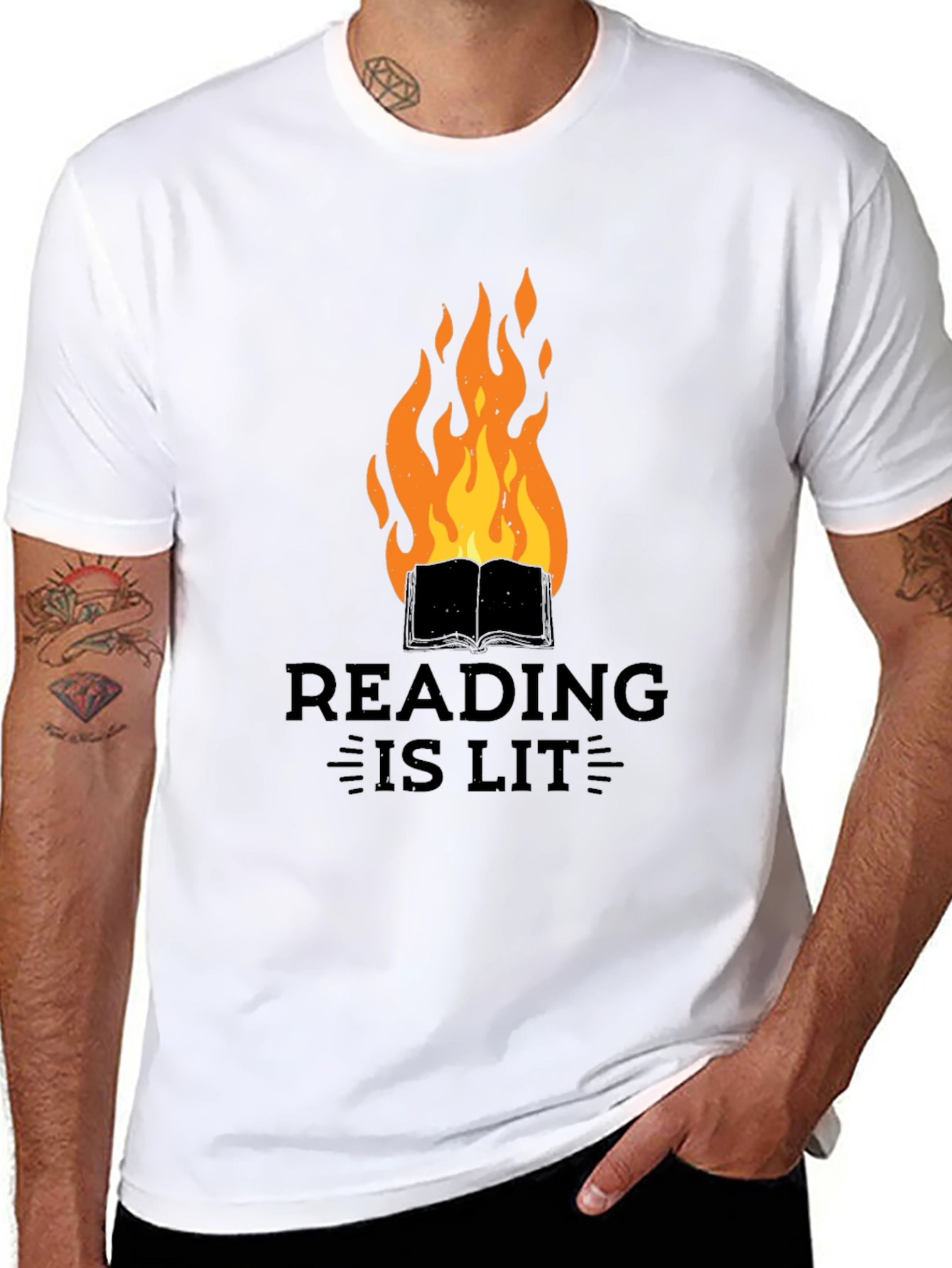 Reading Is Lit Graphic Tee - Book Lover T-Shirt