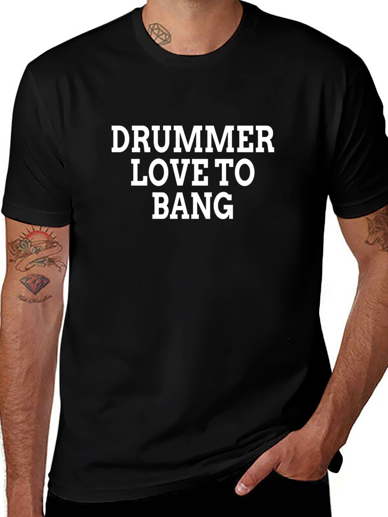 Drummer Love to Bang Black T-Shirt