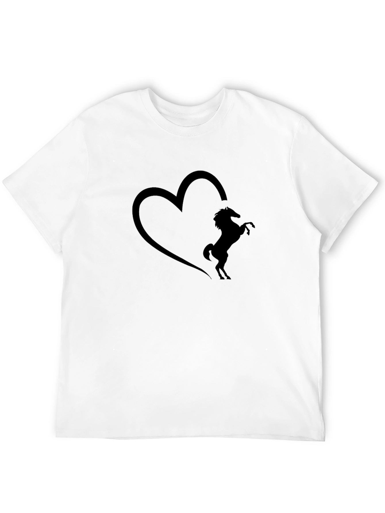 Heart Horse Silhouette Black T-Shirt