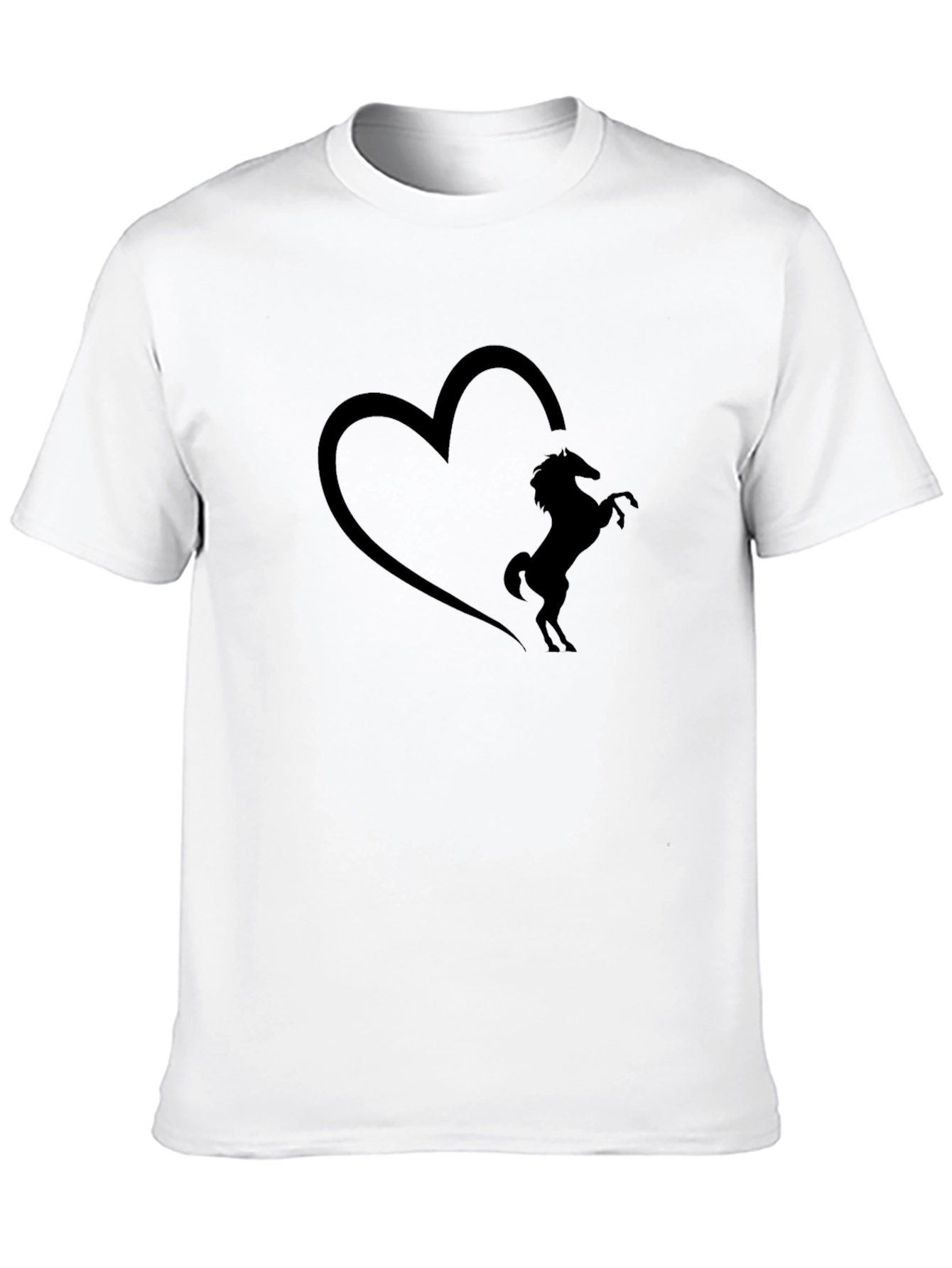 Heart Horse Silhouette Black T-Shirt