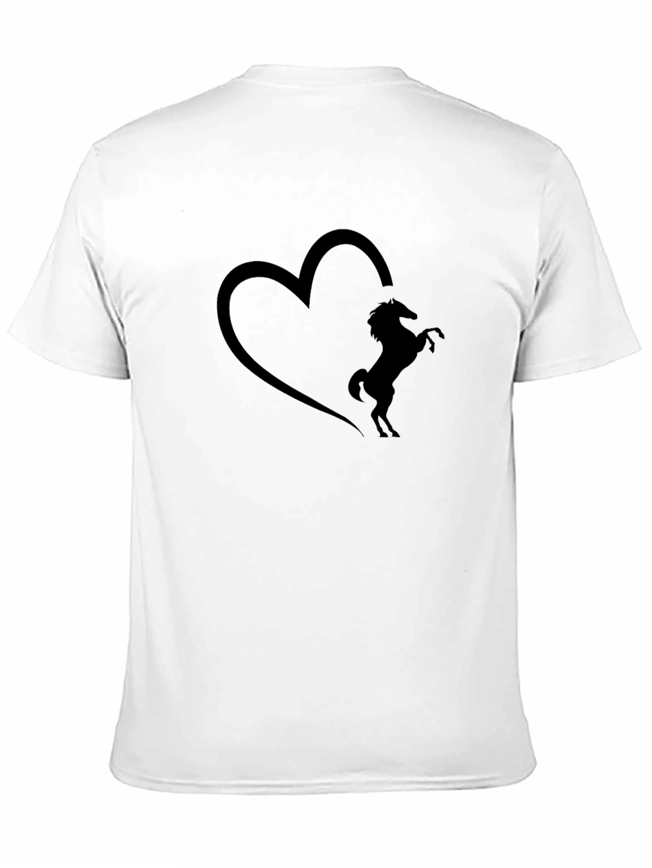 Heart Horse Silhouette Black T-Shirt