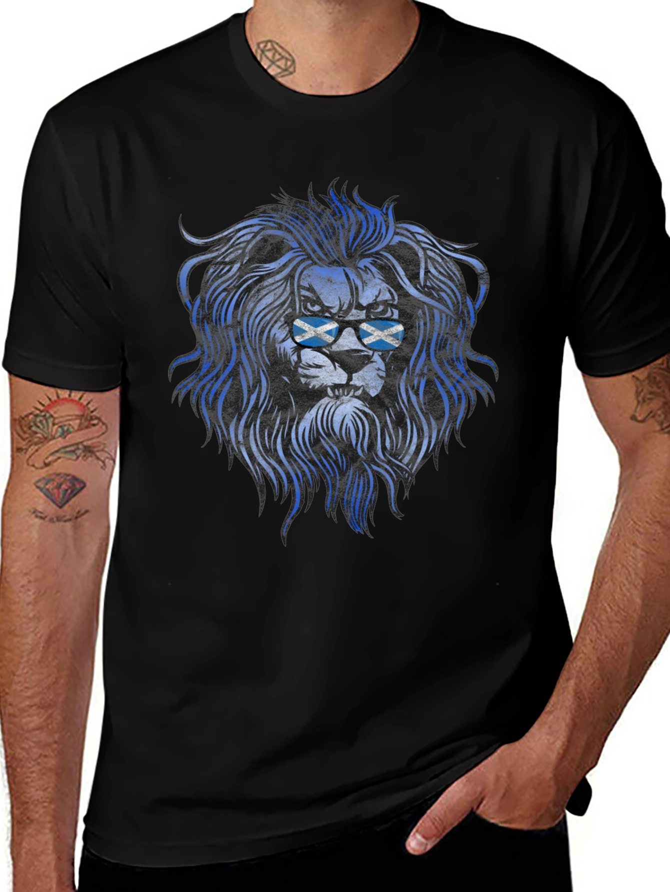 Scottish Lion Graphic T-Shirt - Mens Black Tee