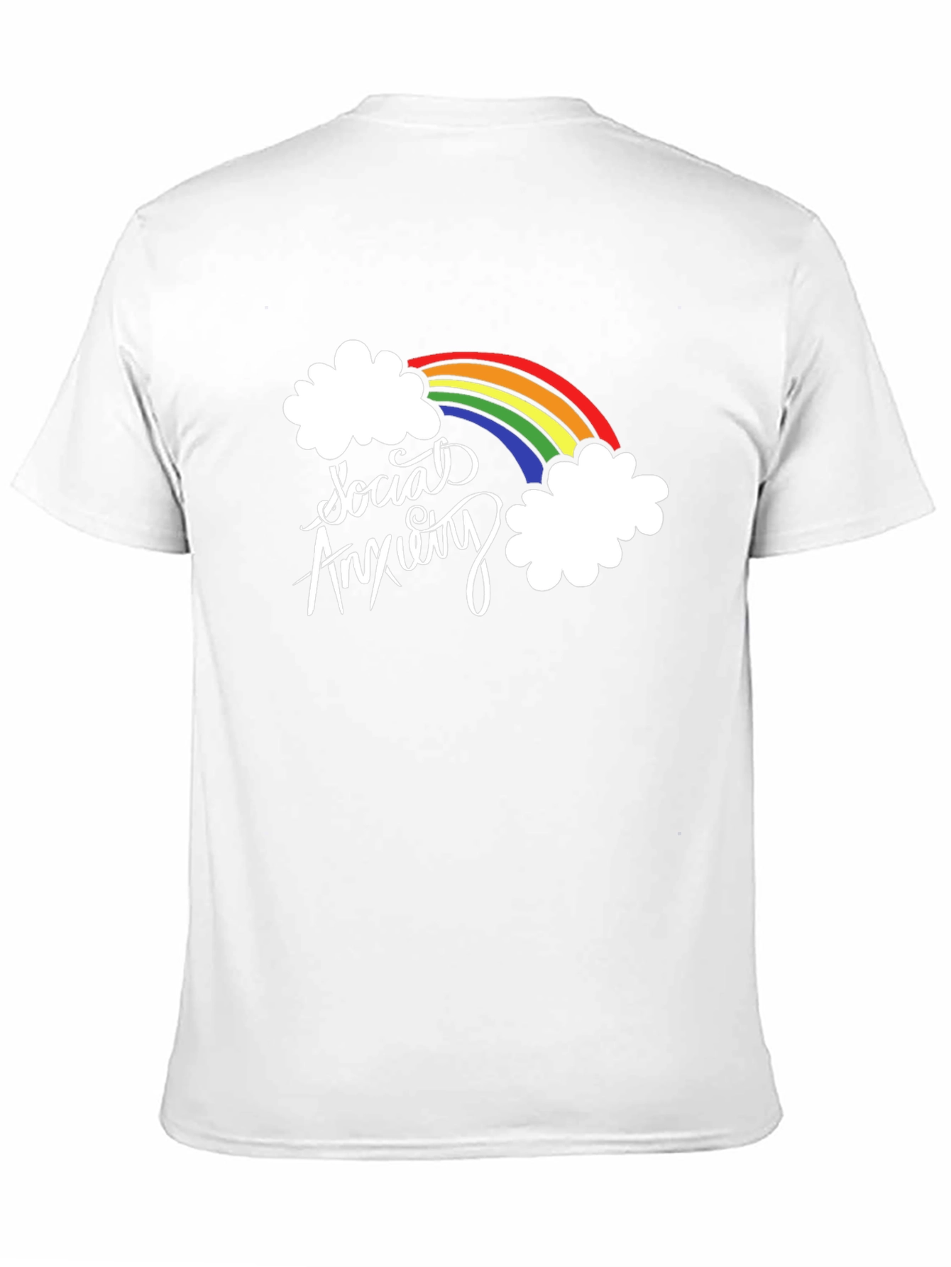 Social Anxiety Rainbow Graphic Black T-Shirt