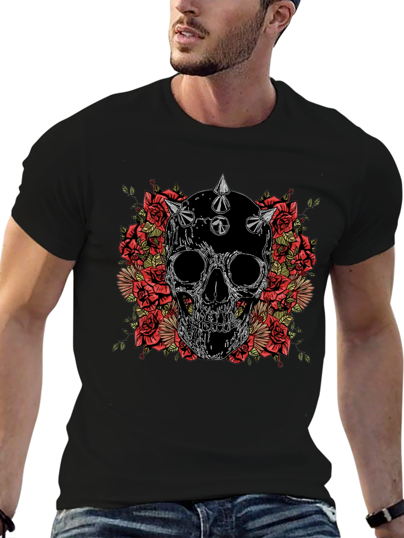 Skull and Roses Graphic Tee