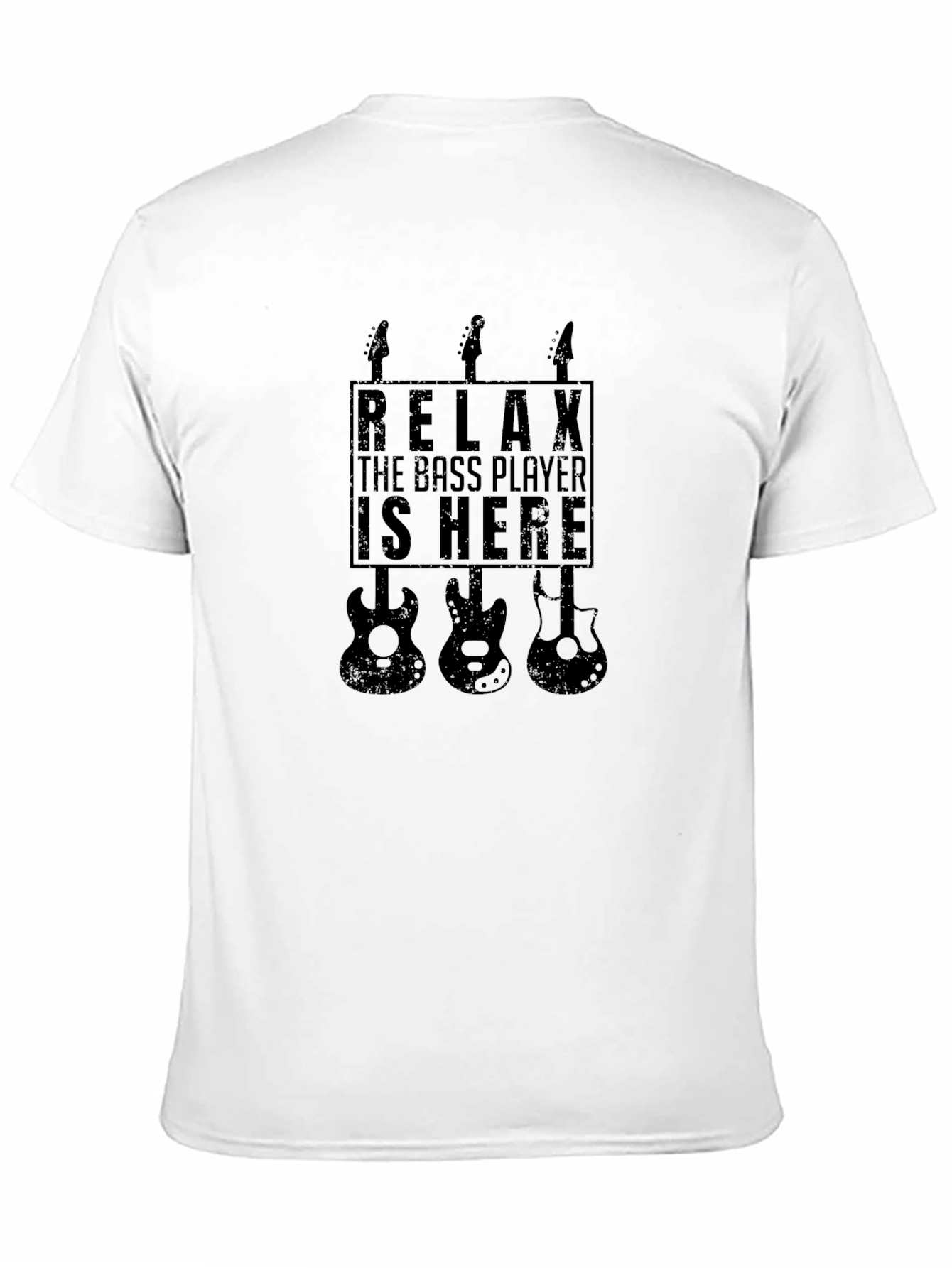 Relax Bass Player is Here Black Graphic Tee