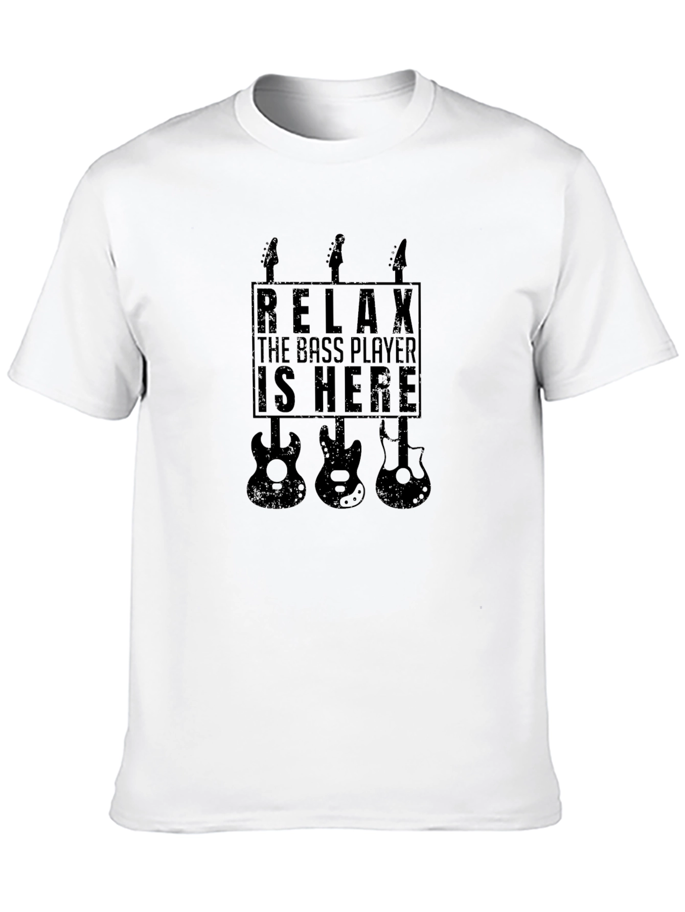 Relax Bass Player is Here Black Graphic Tee