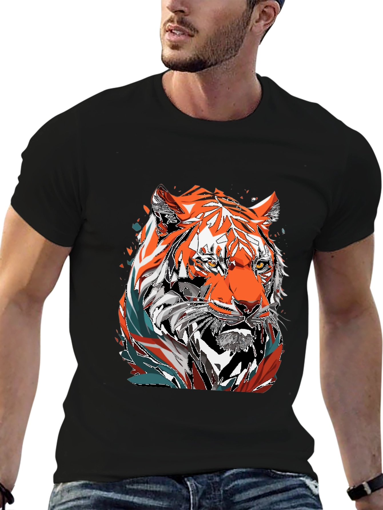 Tiger Graphic Tee - Mens Black T-Shirt