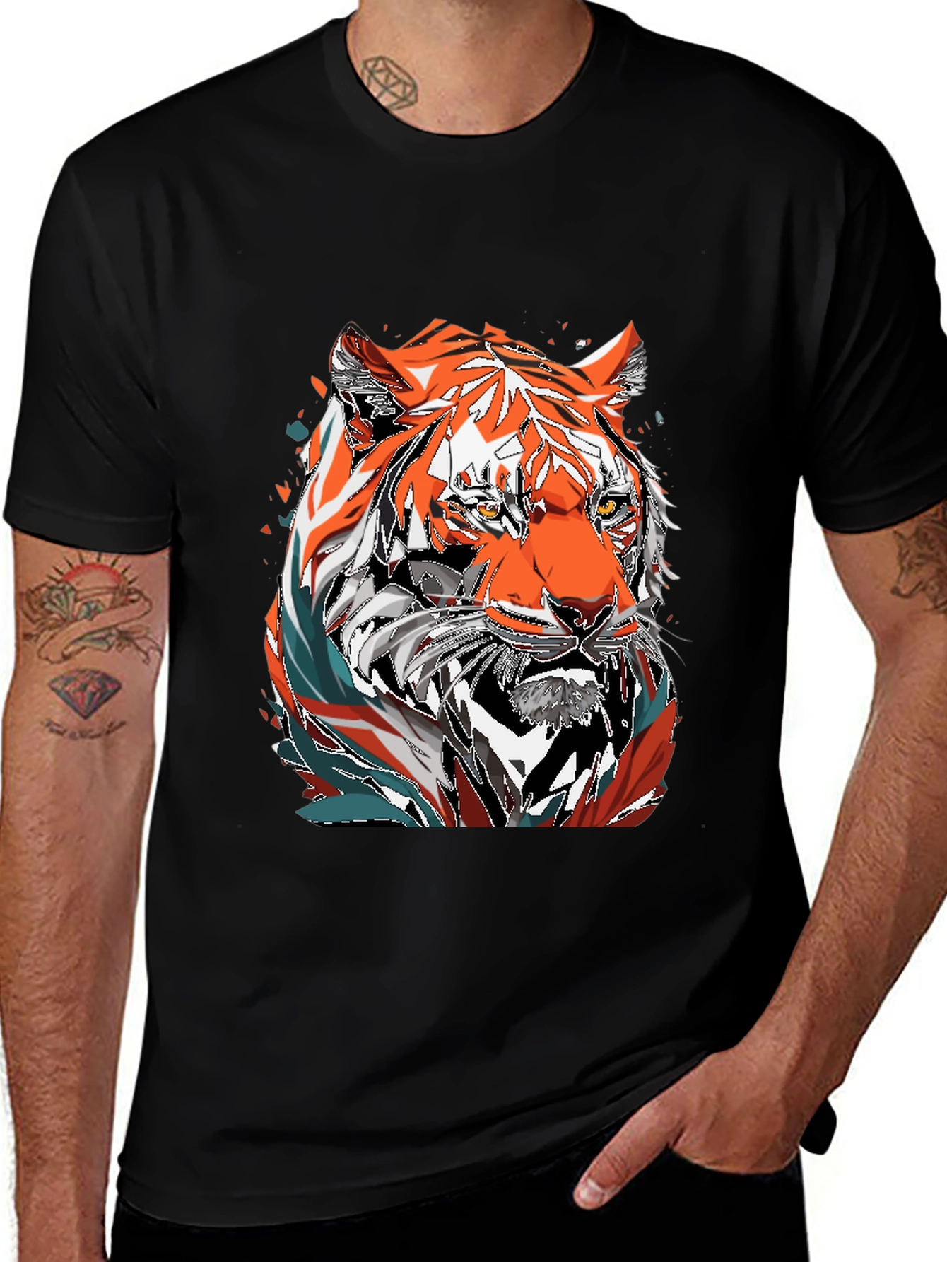 Tiger Graphic Tee - Mens Black T-Shirt