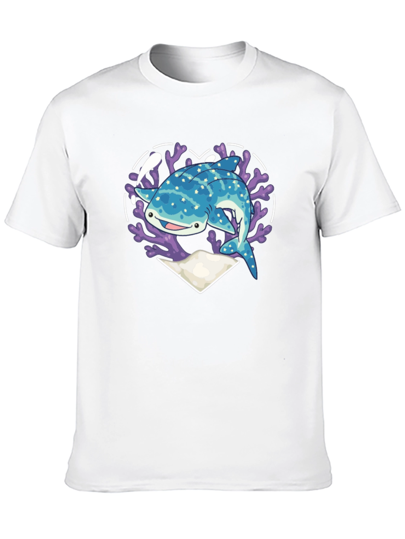 Whale Shark Heart Graphic Tee - Black