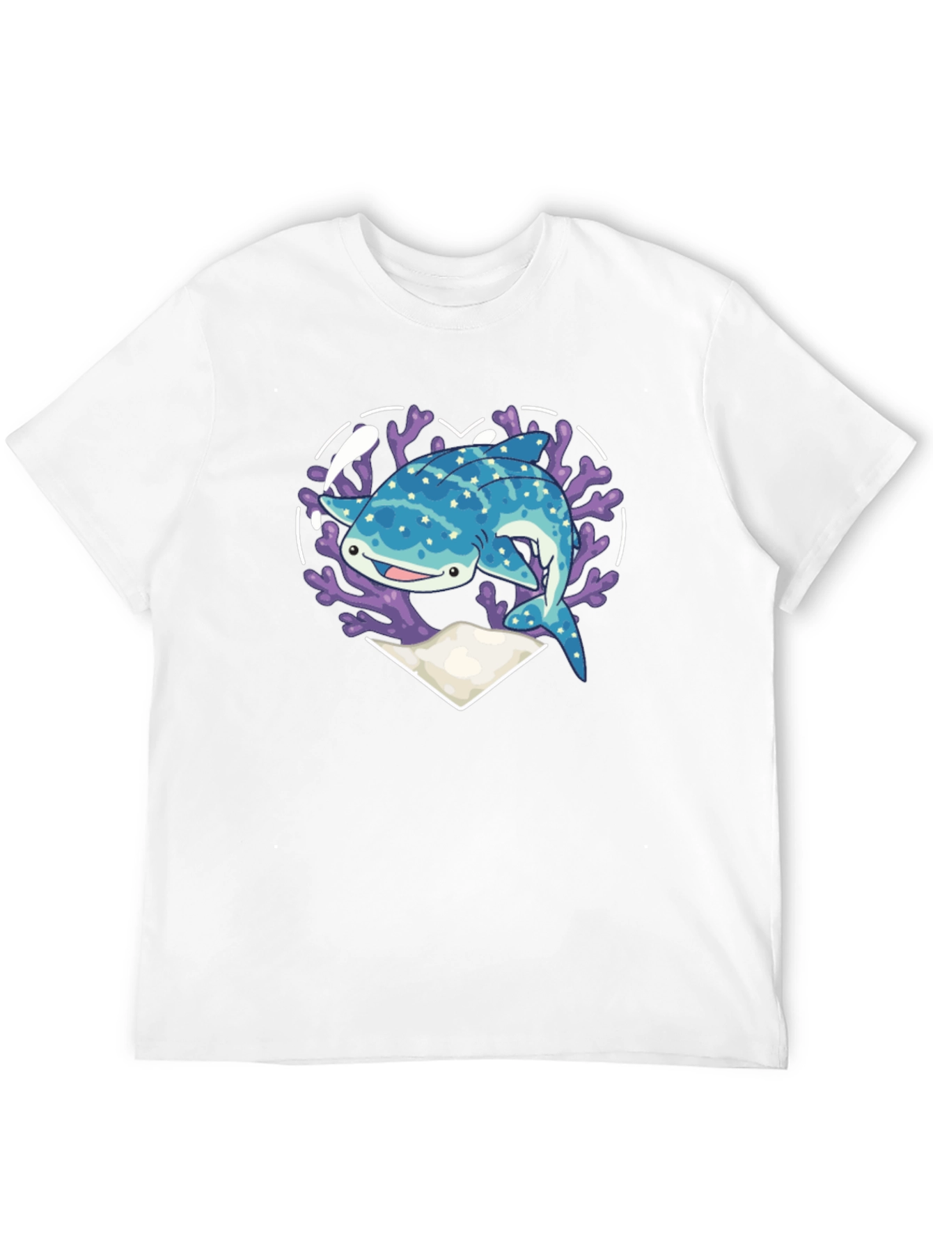 Whale Shark Heart Graphic Tee - Black