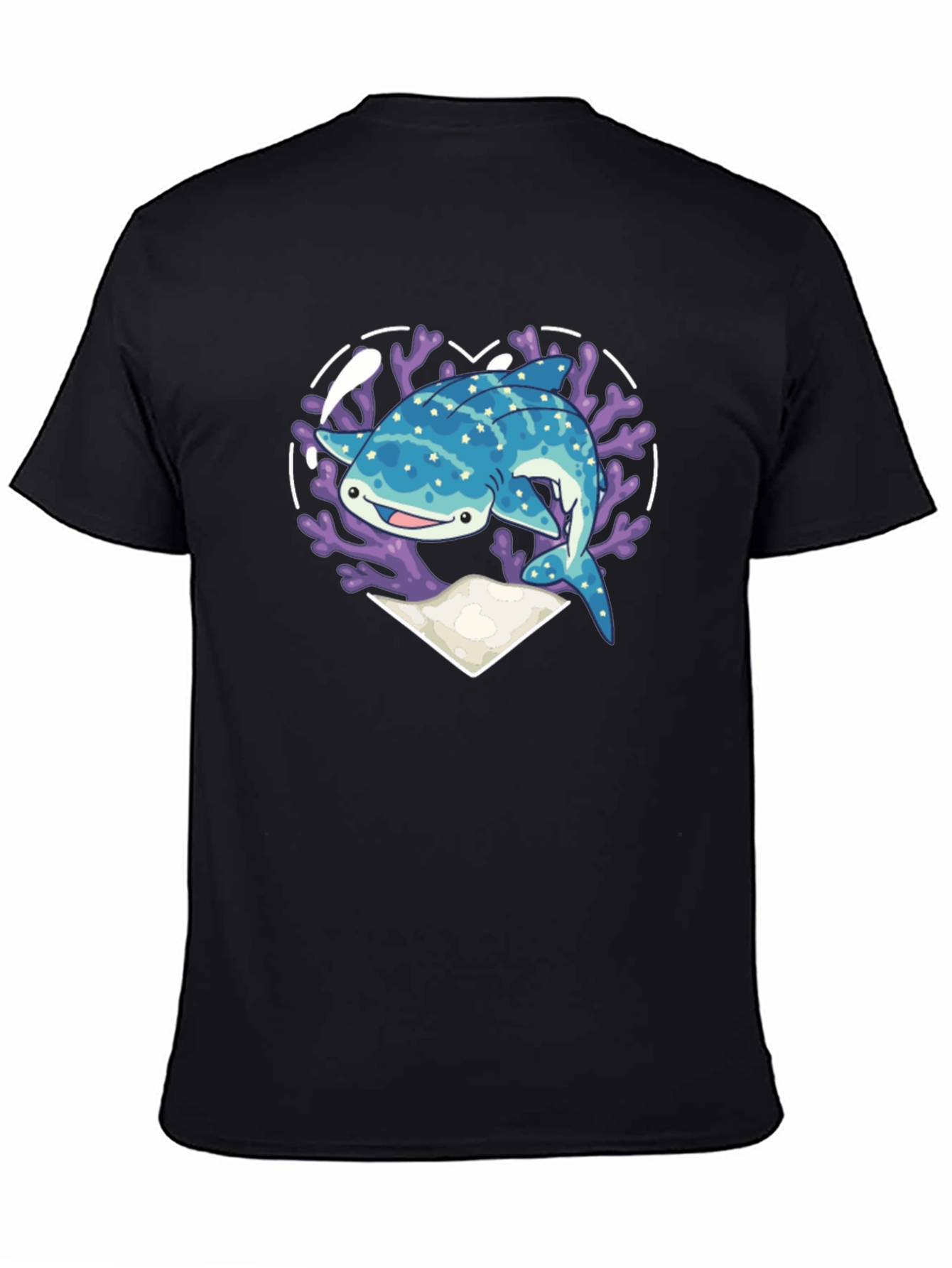 Whale Shark Heart Graphic Tee - Black