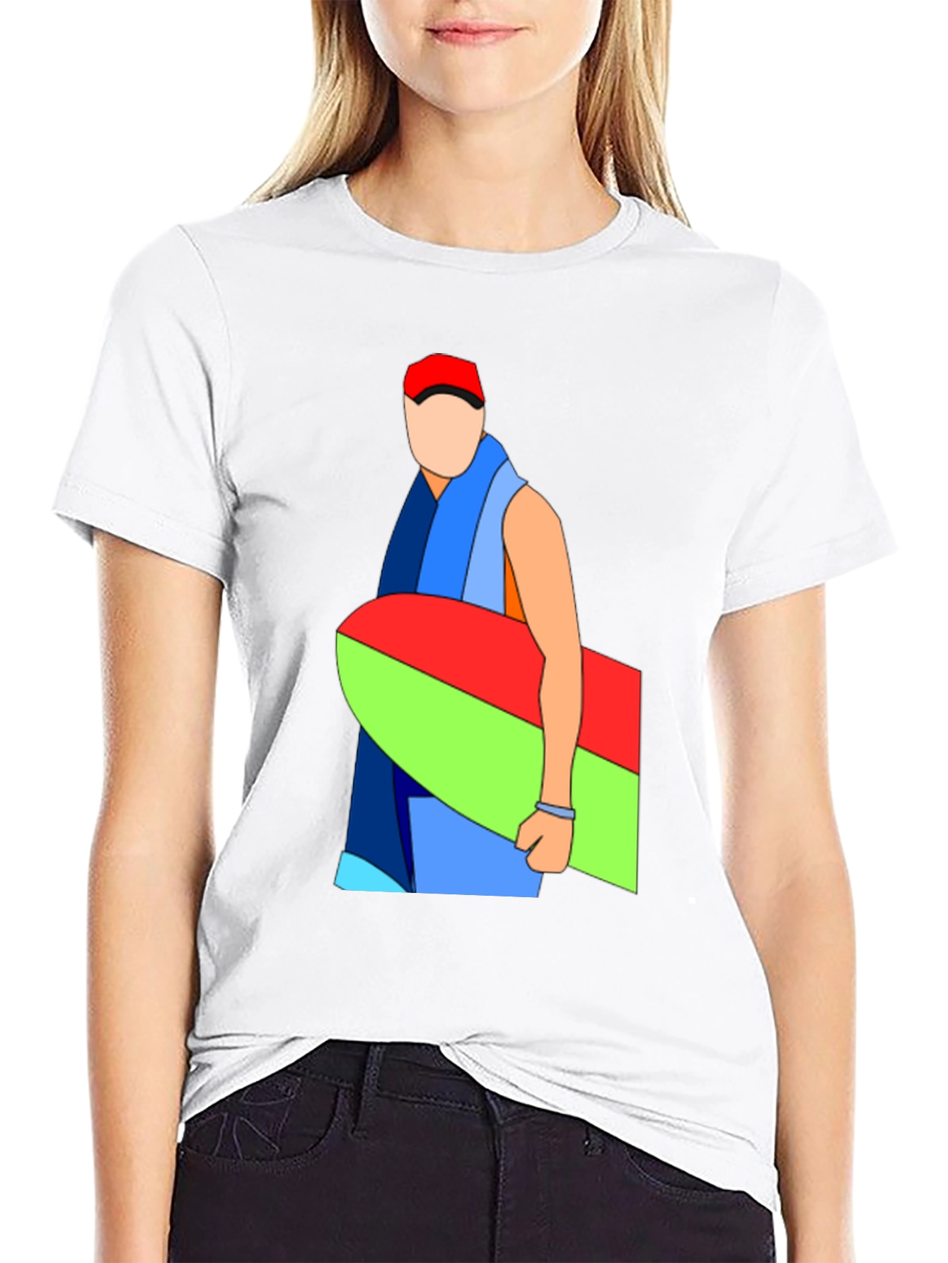 Abstract Surfboard Graphic Black T-Shirt