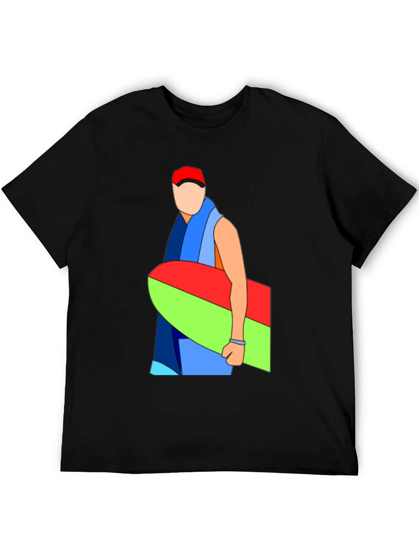 Abstract Surfboard Graphic Black T-Shirt