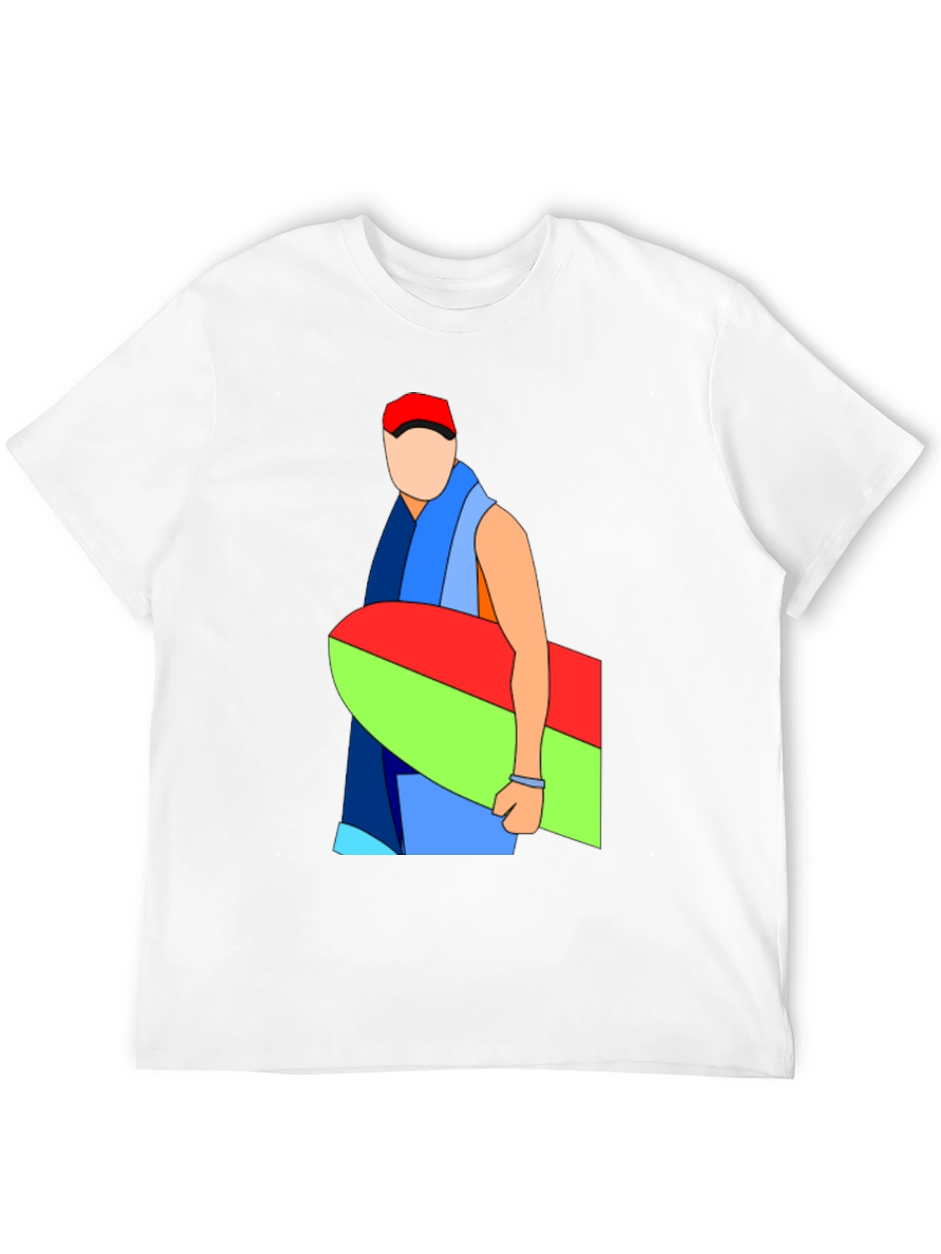 Abstract Surfboard Graphic Black T-Shirt