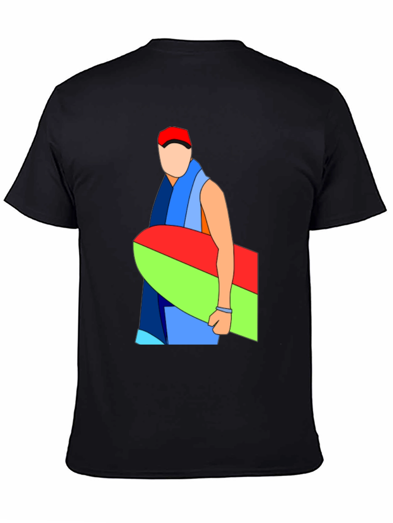 Abstract Surfboard Graphic Black T-Shirt