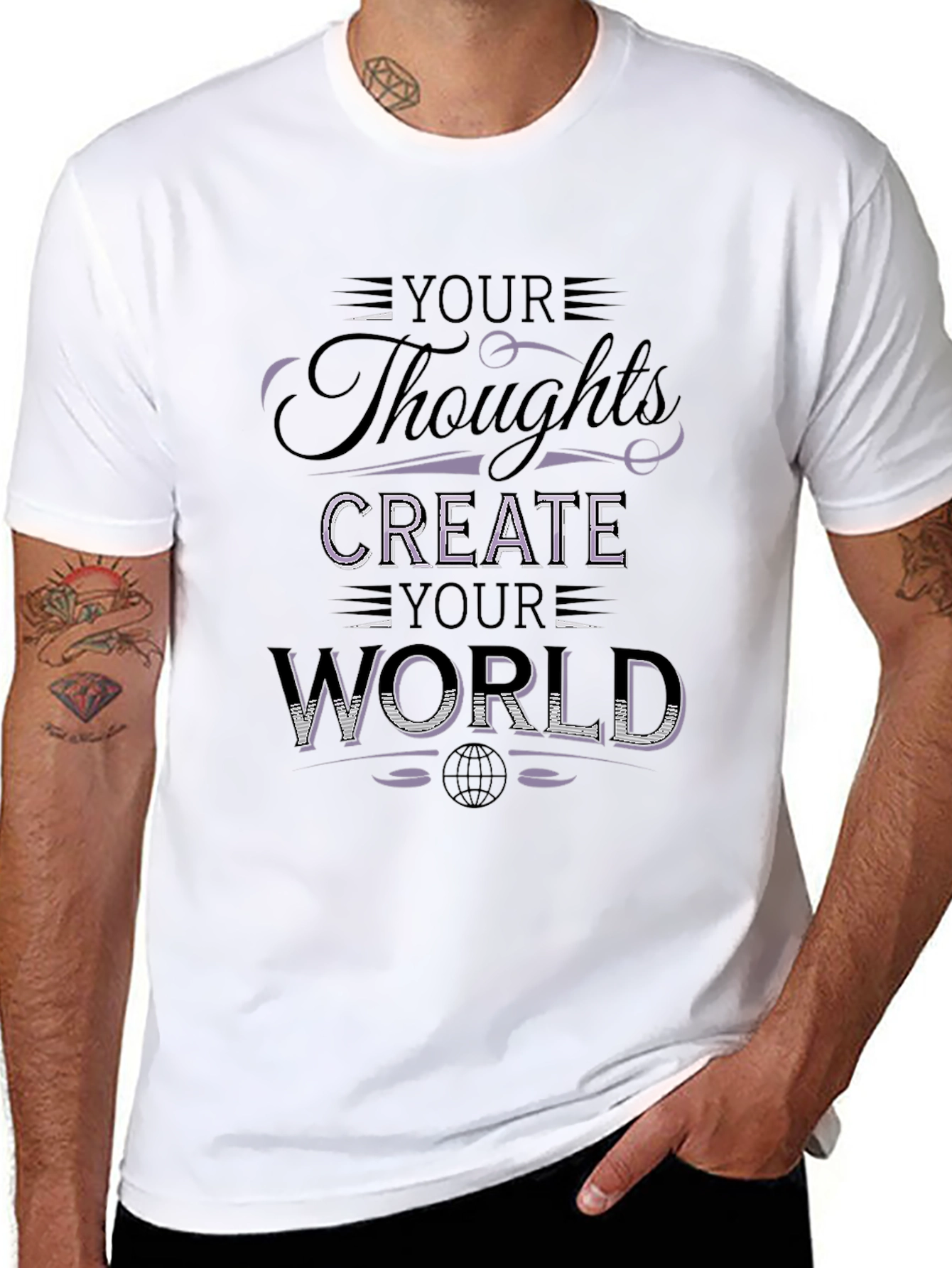 Your Thoughts Create Your World Black Graphic Tee