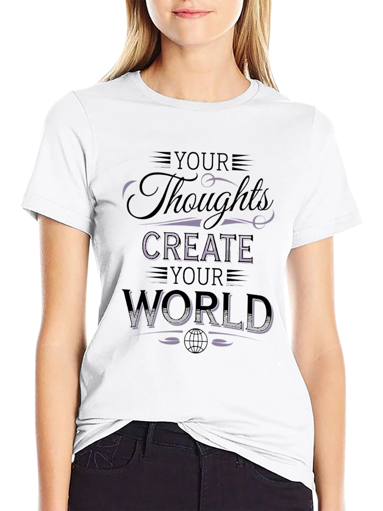 Your Thoughts Create Your World Black Graphic Tee