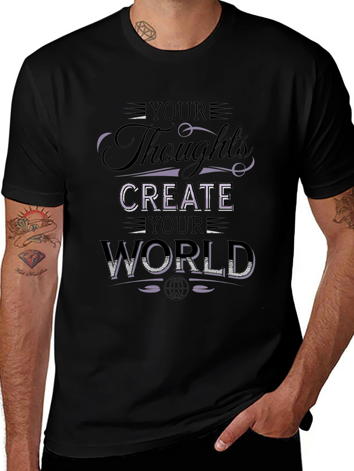 Your Thoughts Create Your World Black Graphic Tee