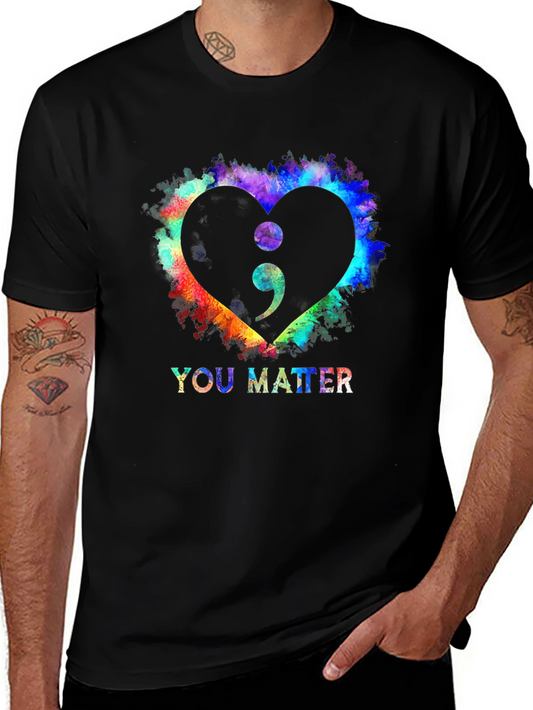 You Matter Semicolon Heart Graphic Tee