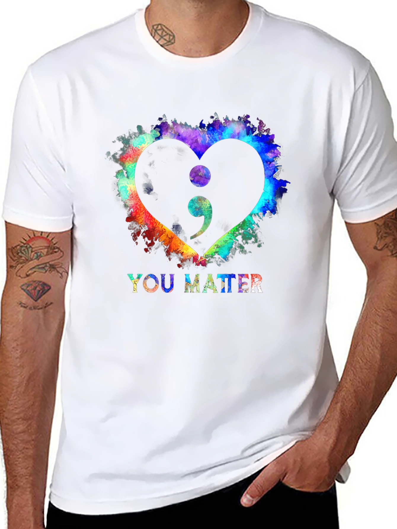 You Matter Semicolon Heart Graphic Tee