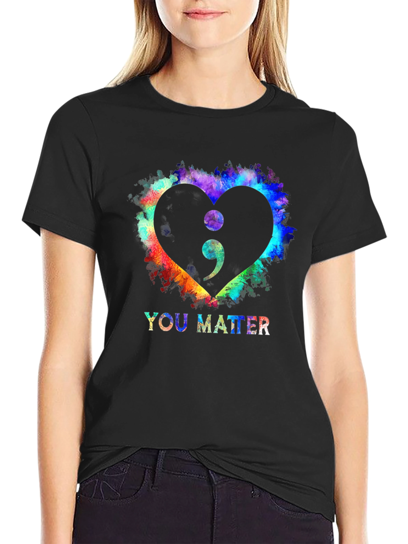 You Matter Semicolon Heart Graphic Tee