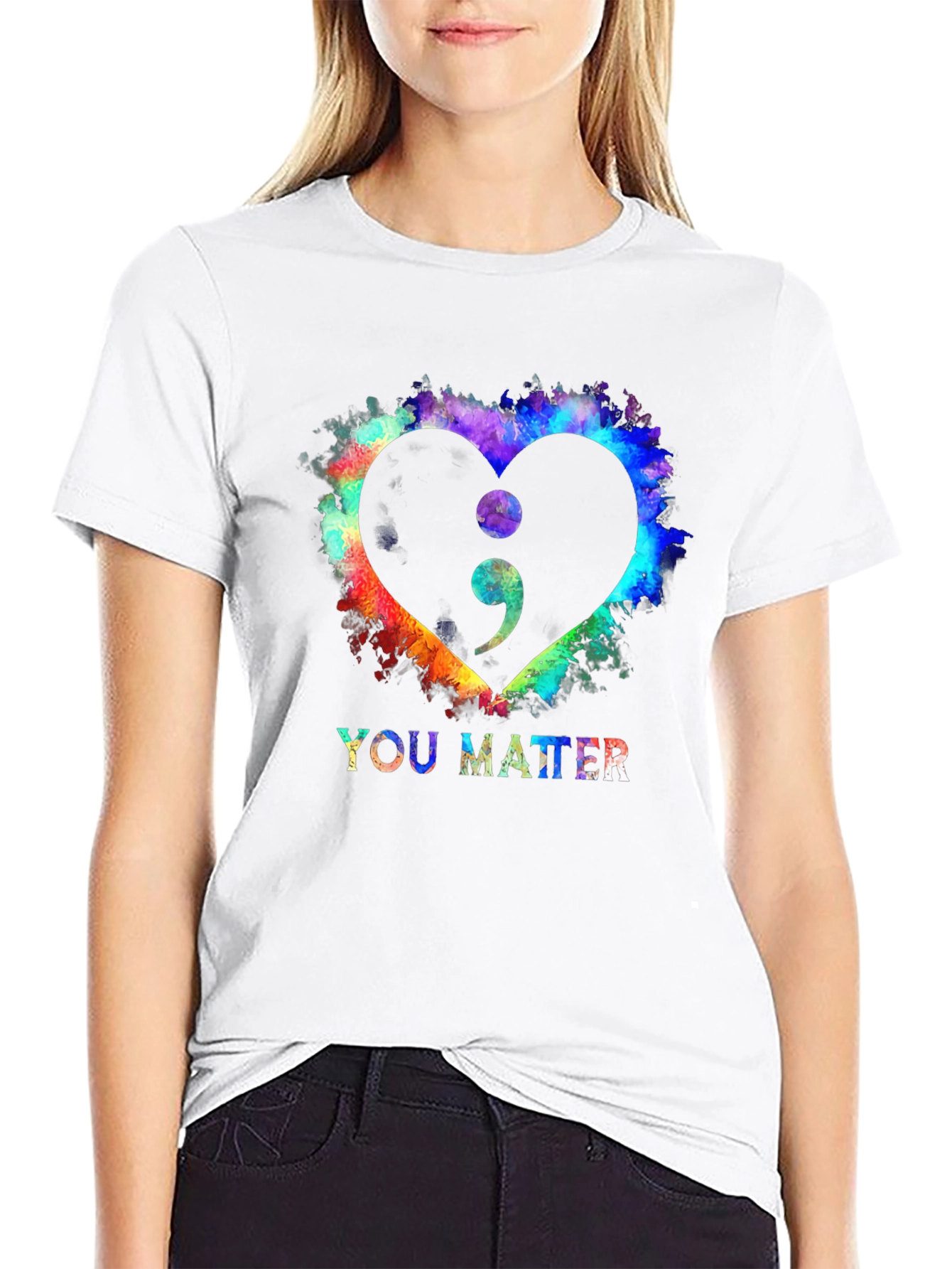 You Matter Semicolon Heart Graphic Tee