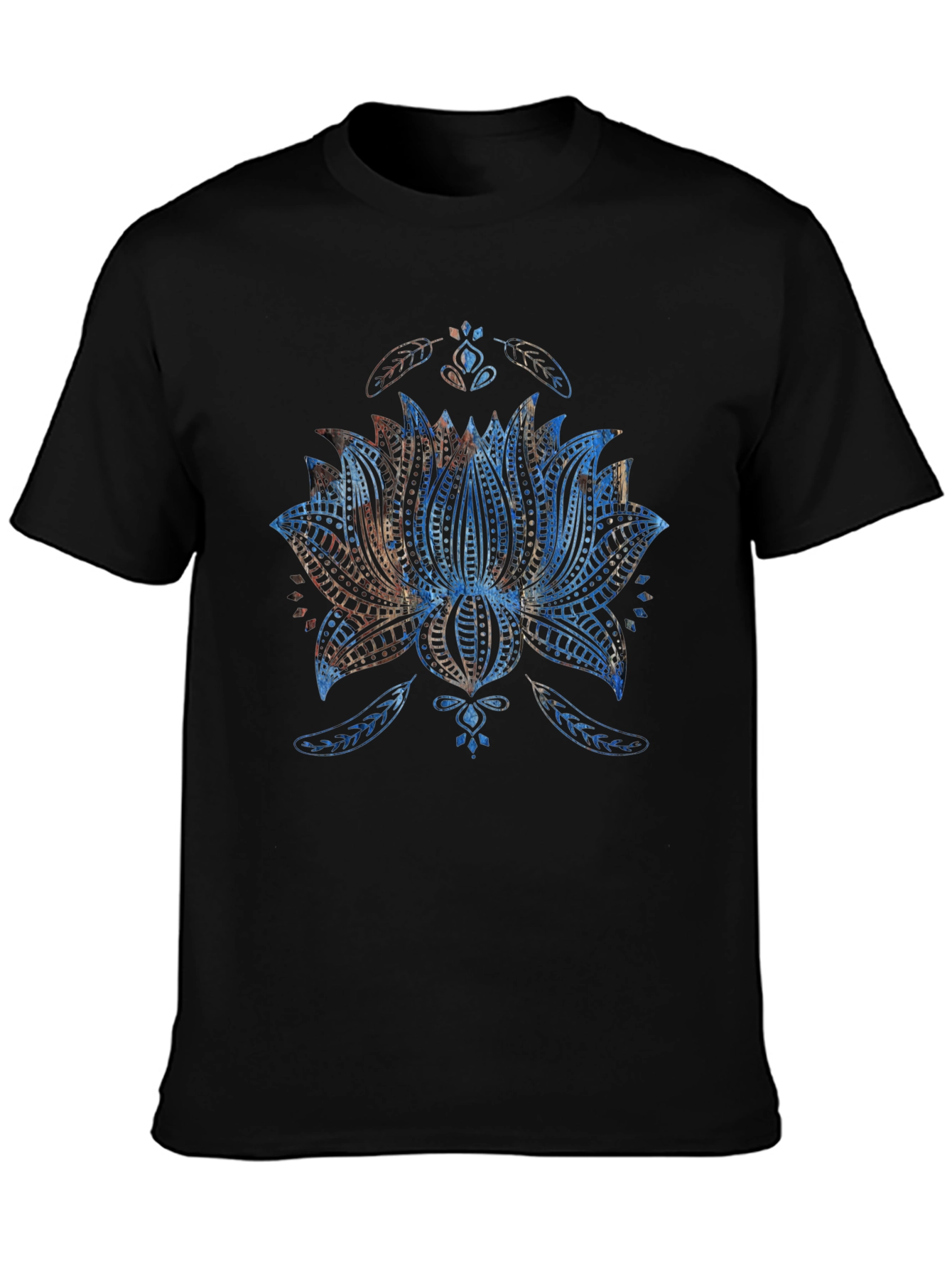 Lotus Flower Graphic T-Shirt - Mens Black Tee