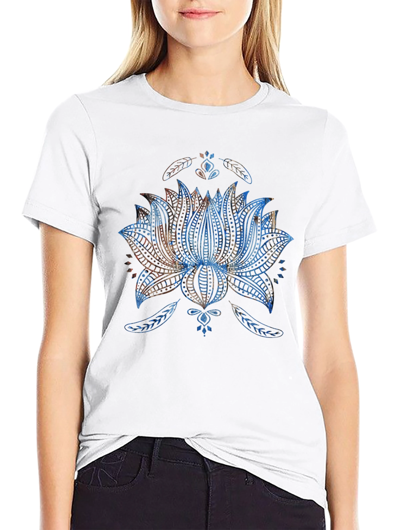 Lotus Flower Graphic T-Shirt - Mens Black Tee