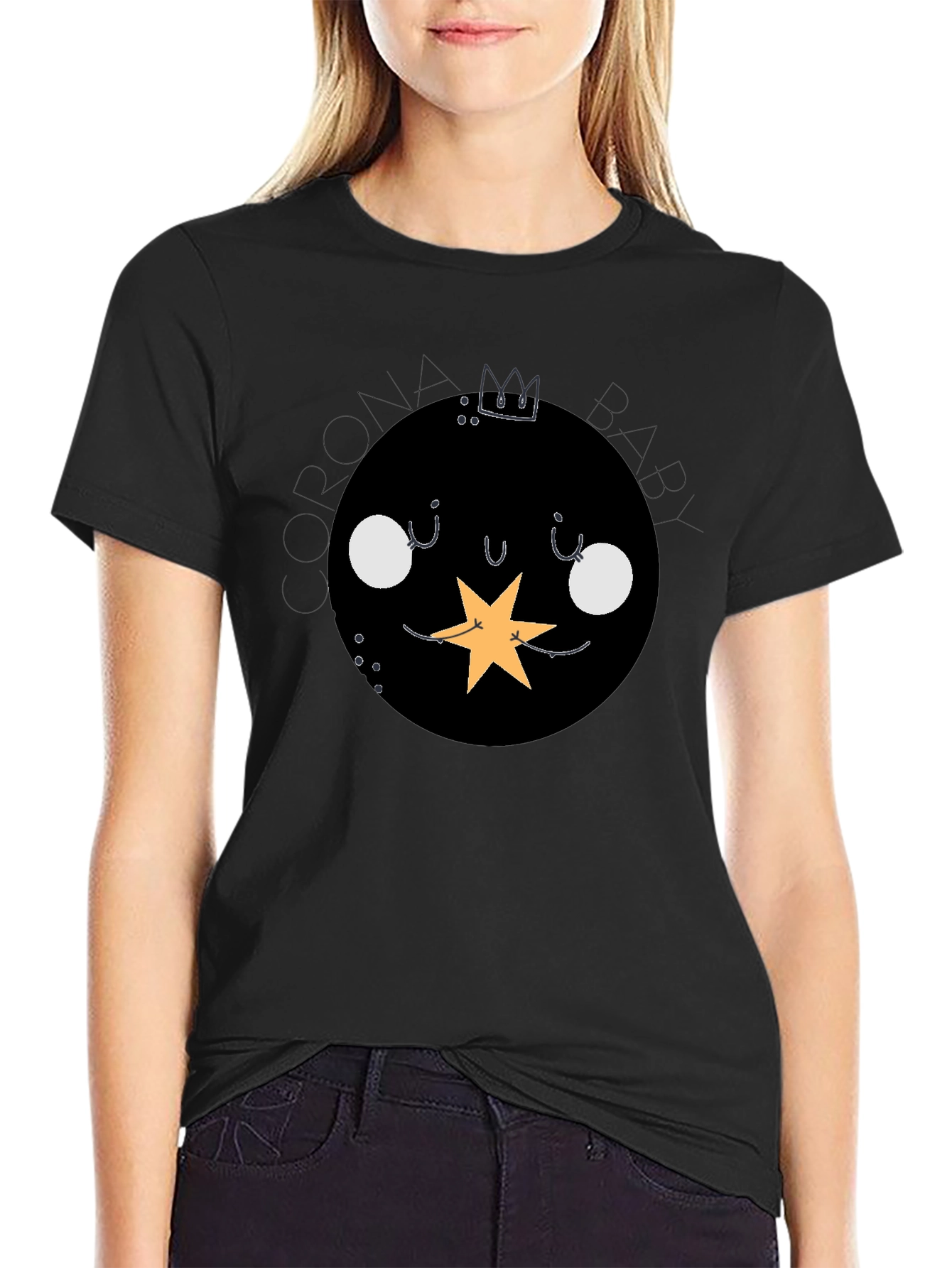 Corona Baby Black Graphic T-Shirt