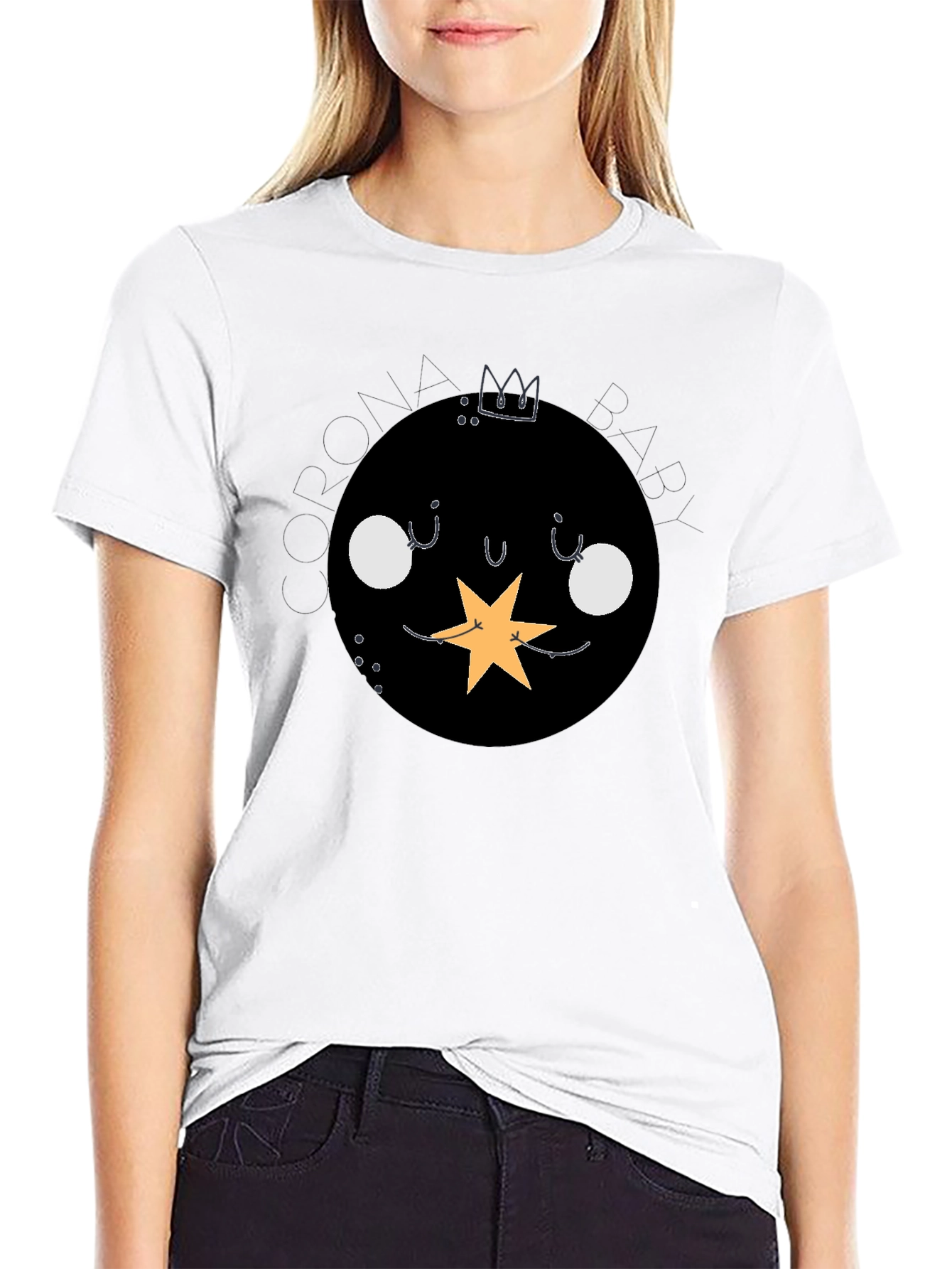 Corona Baby Black Graphic T-Shirt