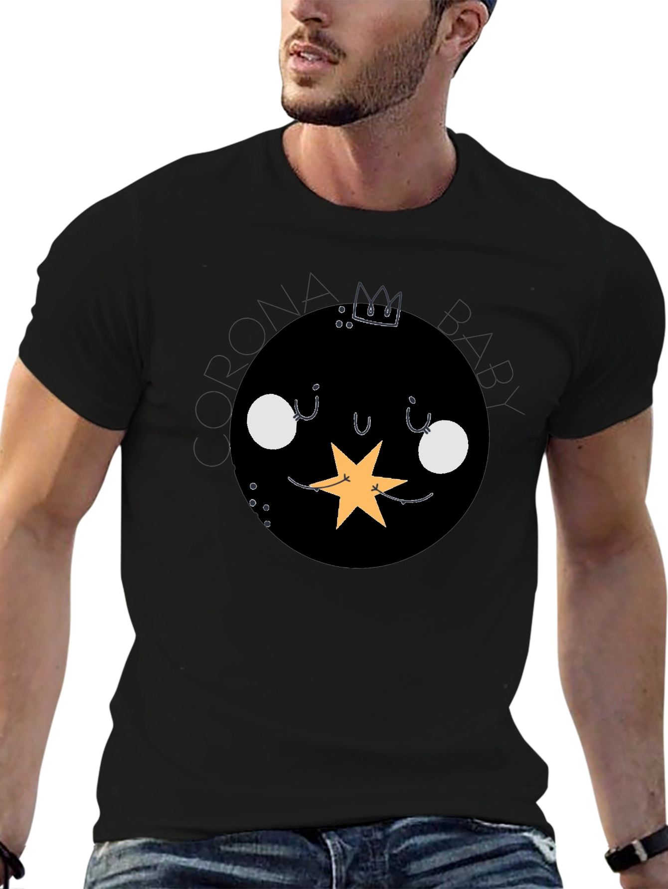 Corona Baby Black Graphic T-Shirt