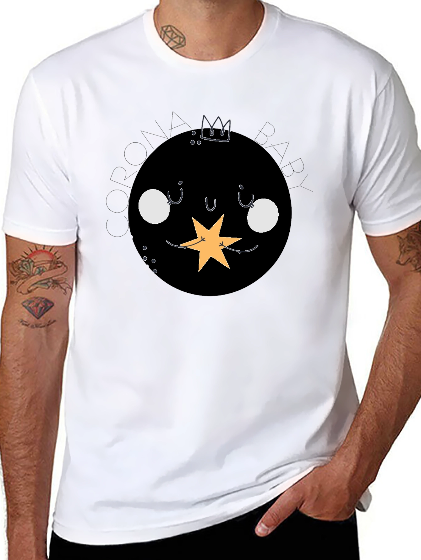 Corona Baby Black Graphic T-Shirt