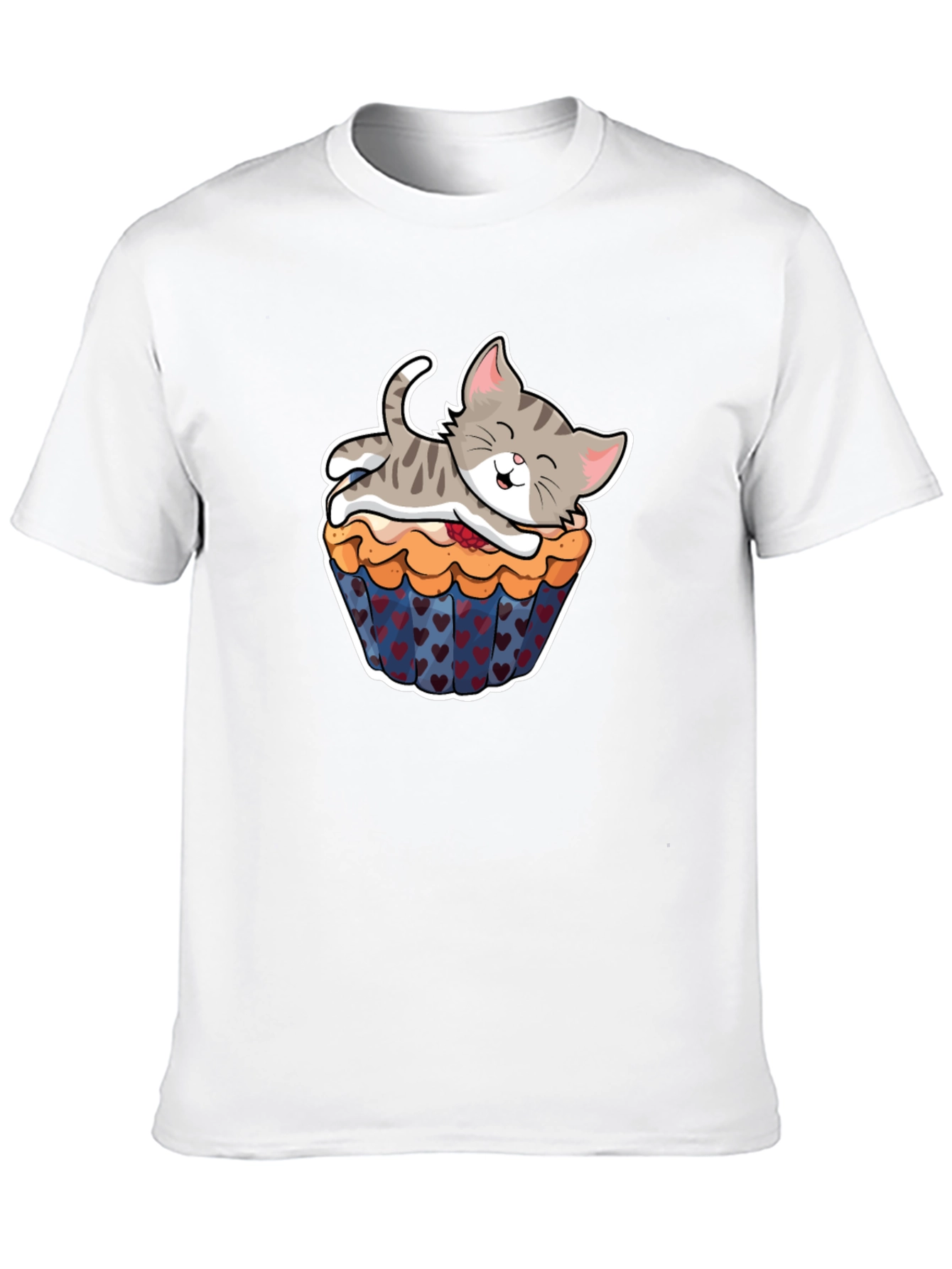 Cute Kitten Cupcake Black T-Shirt